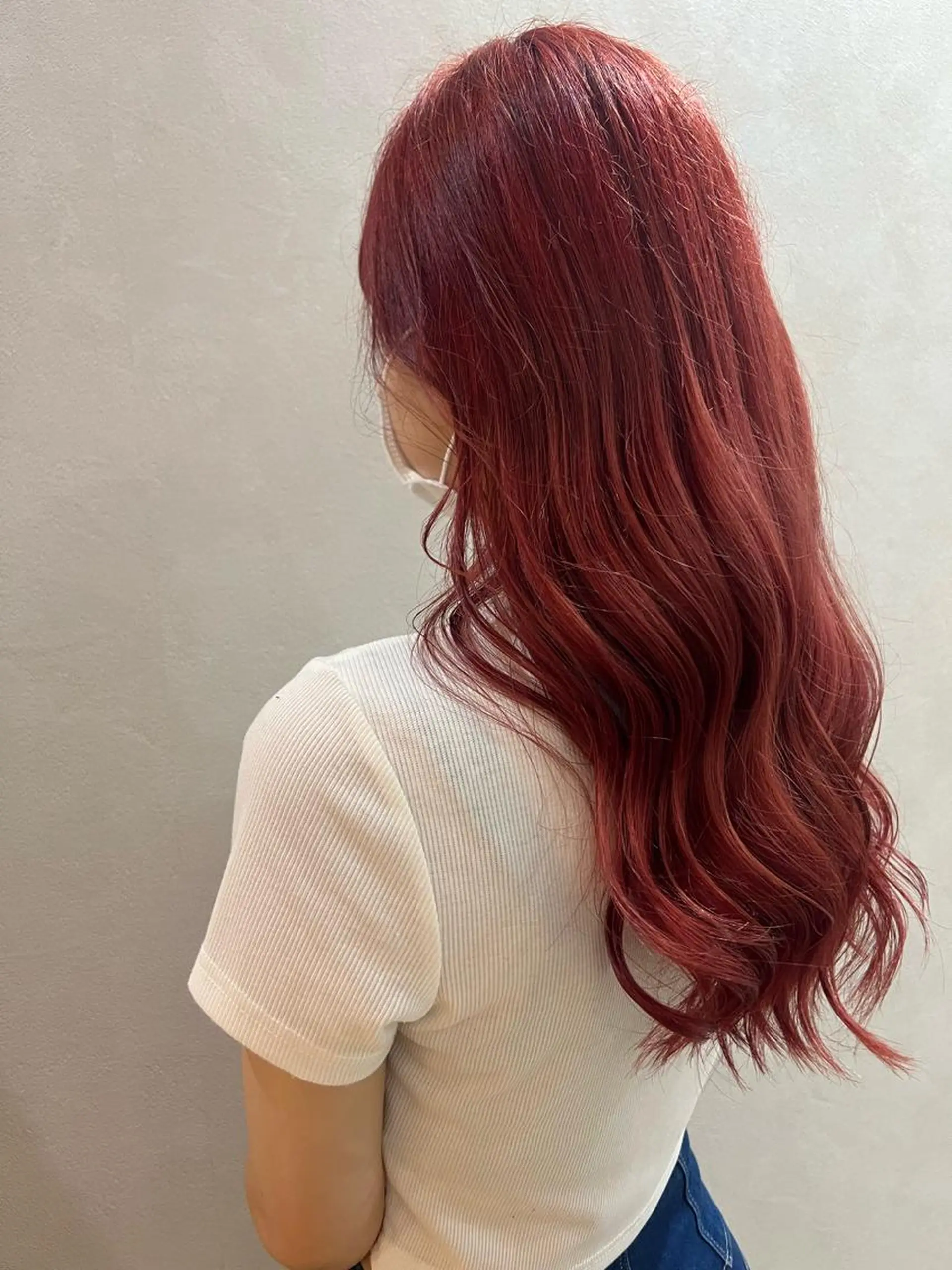 ロング カラー ブリーチ ピンクカラー 髪質改善/ ツヤ髪カラー/高井のヘアスタイル