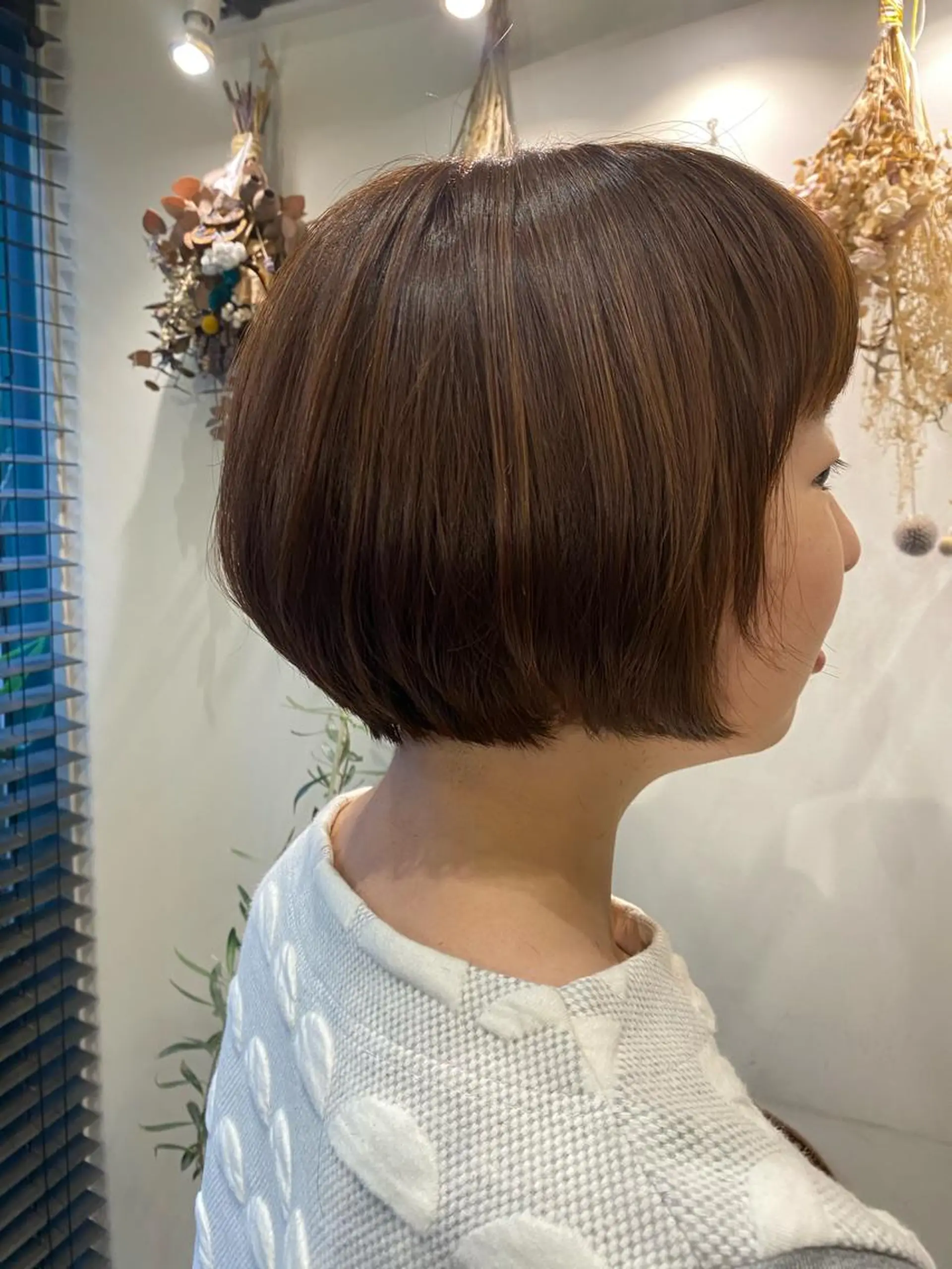 ショート カラー ベージュカラー ハイライトカラー オレンジ オレンジベージュ ボブ non .のヘアスタイル