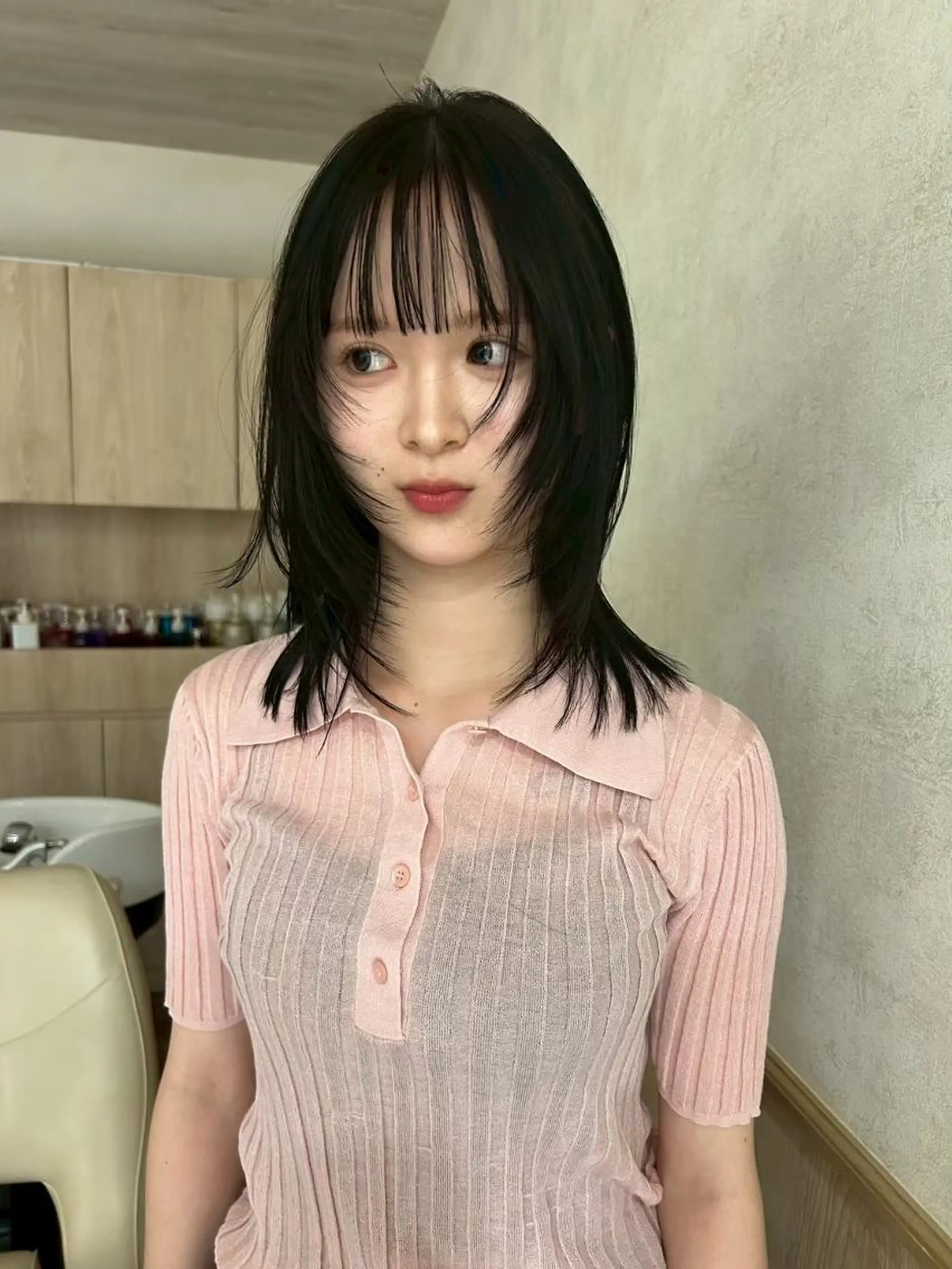 セミロング レイヤーカット 小顔カット ウルフカット ウルフレイヤー カラー/レイヤー/ 髪質改善/PAAQのヘアスタイル