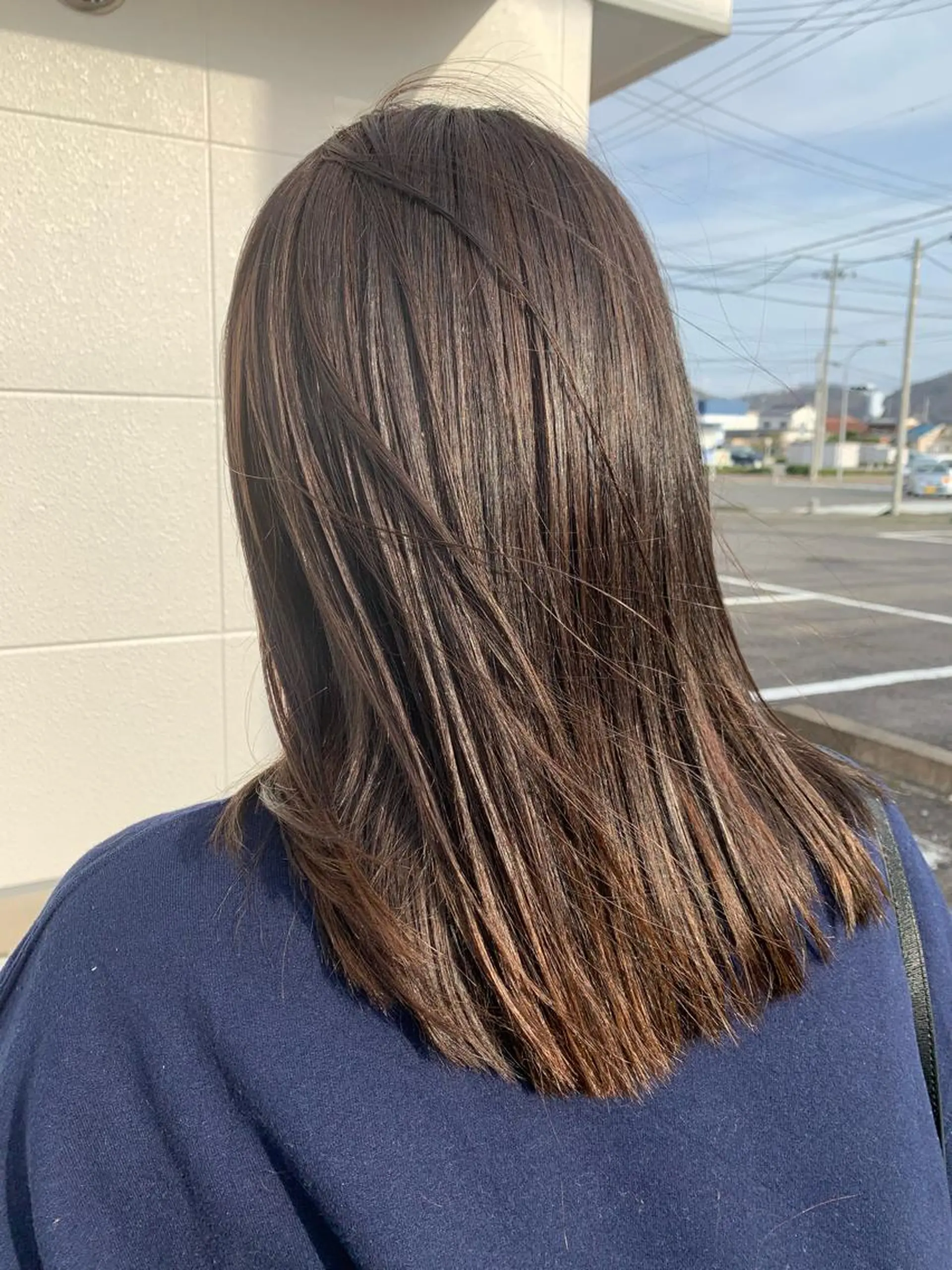 ミディアム カット トリートメント 髪質改善ストレート、 カラー清野雄大のヘアスタイル