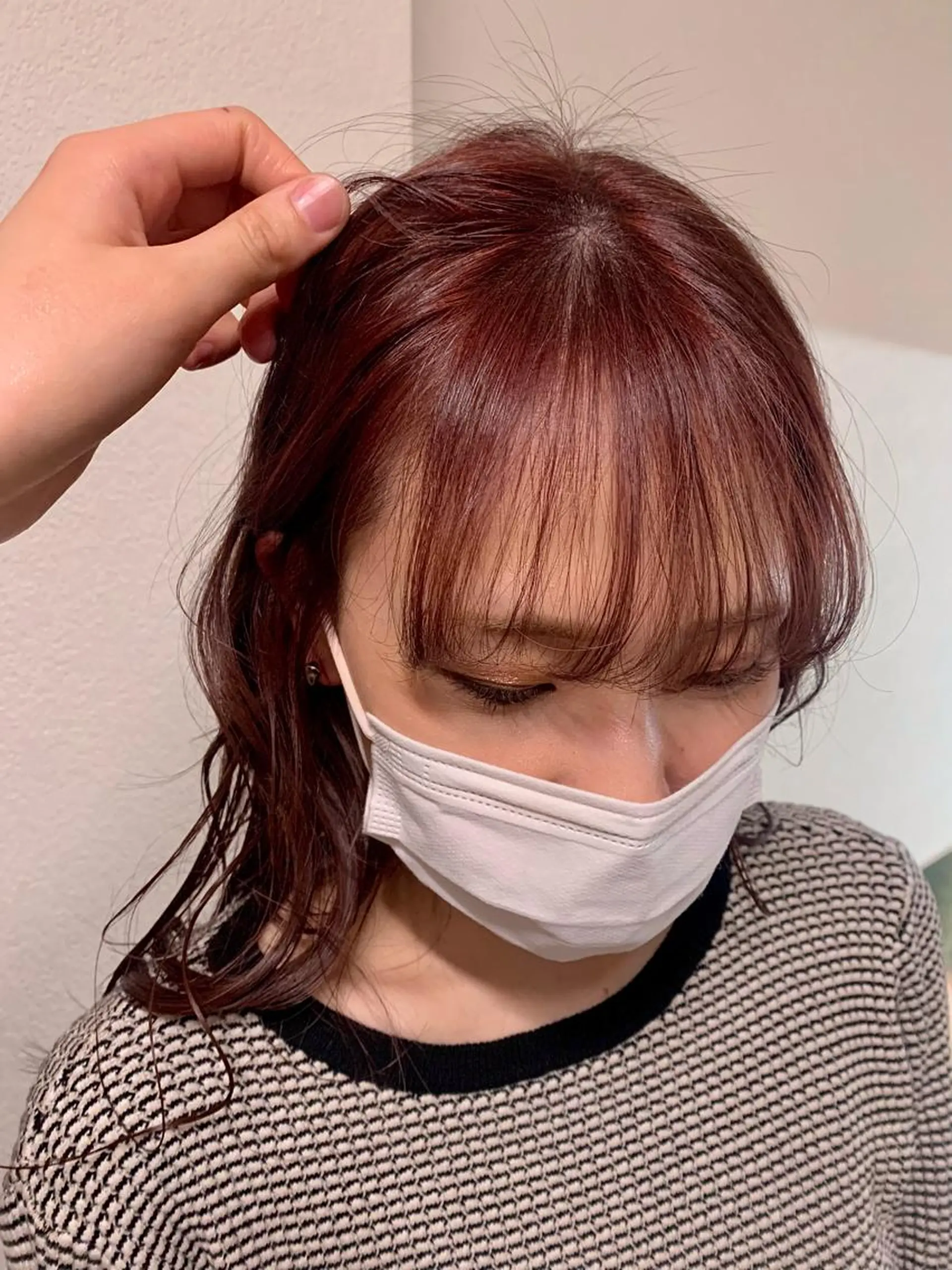 ロング カラー 透明感カラー ピンクカラー cana 札幌美容師レイヤーのヘアスタイル