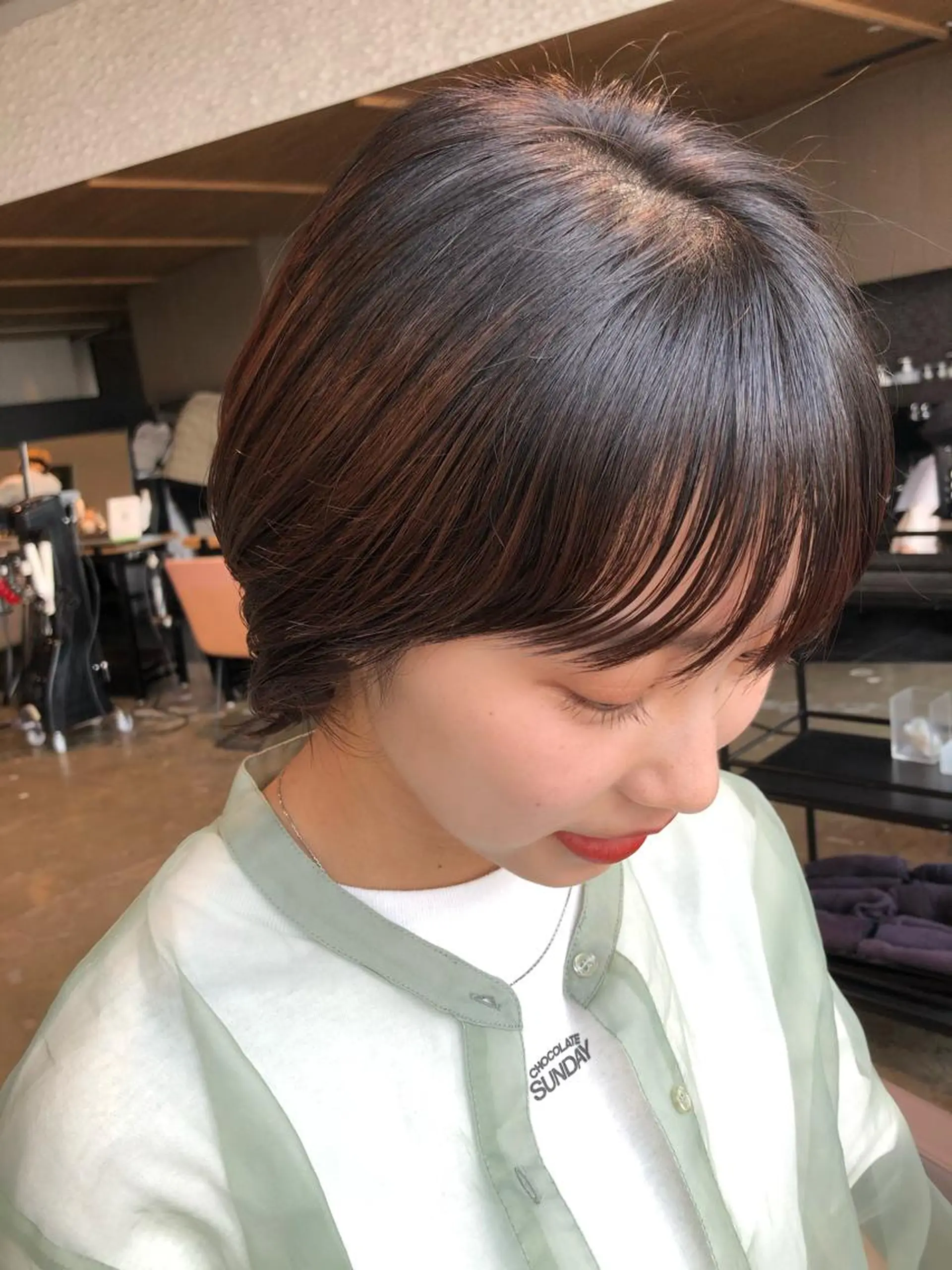 ショート カラー ヘアアレンジ 【柔らか透明感✨/ 似合せ前髪】大石葉月のヘアスタイル