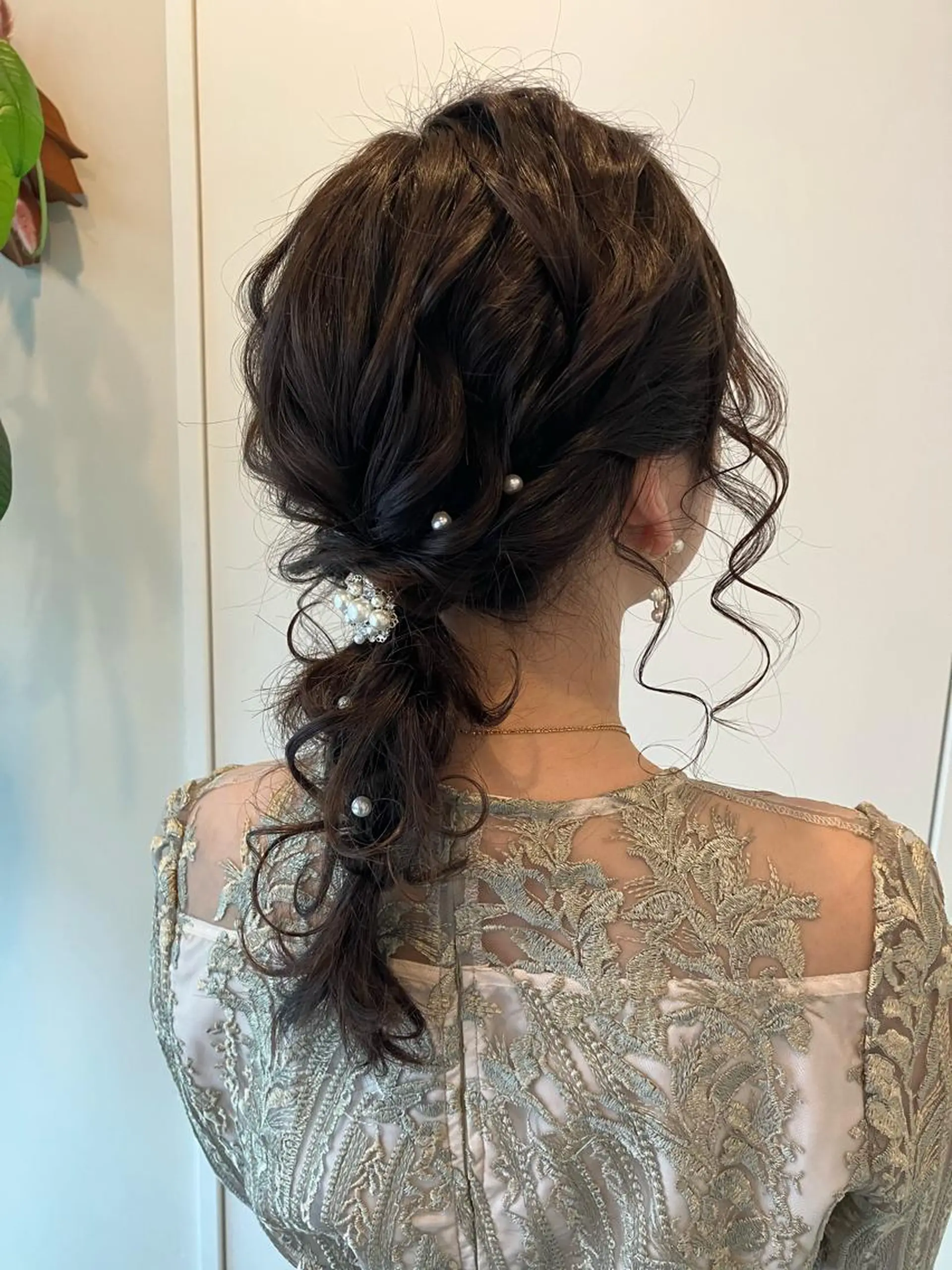 セミロング ヘアアレンジ 結婚式・ブライダル Hair&Make Nahoのマツエク・マツパデザイン