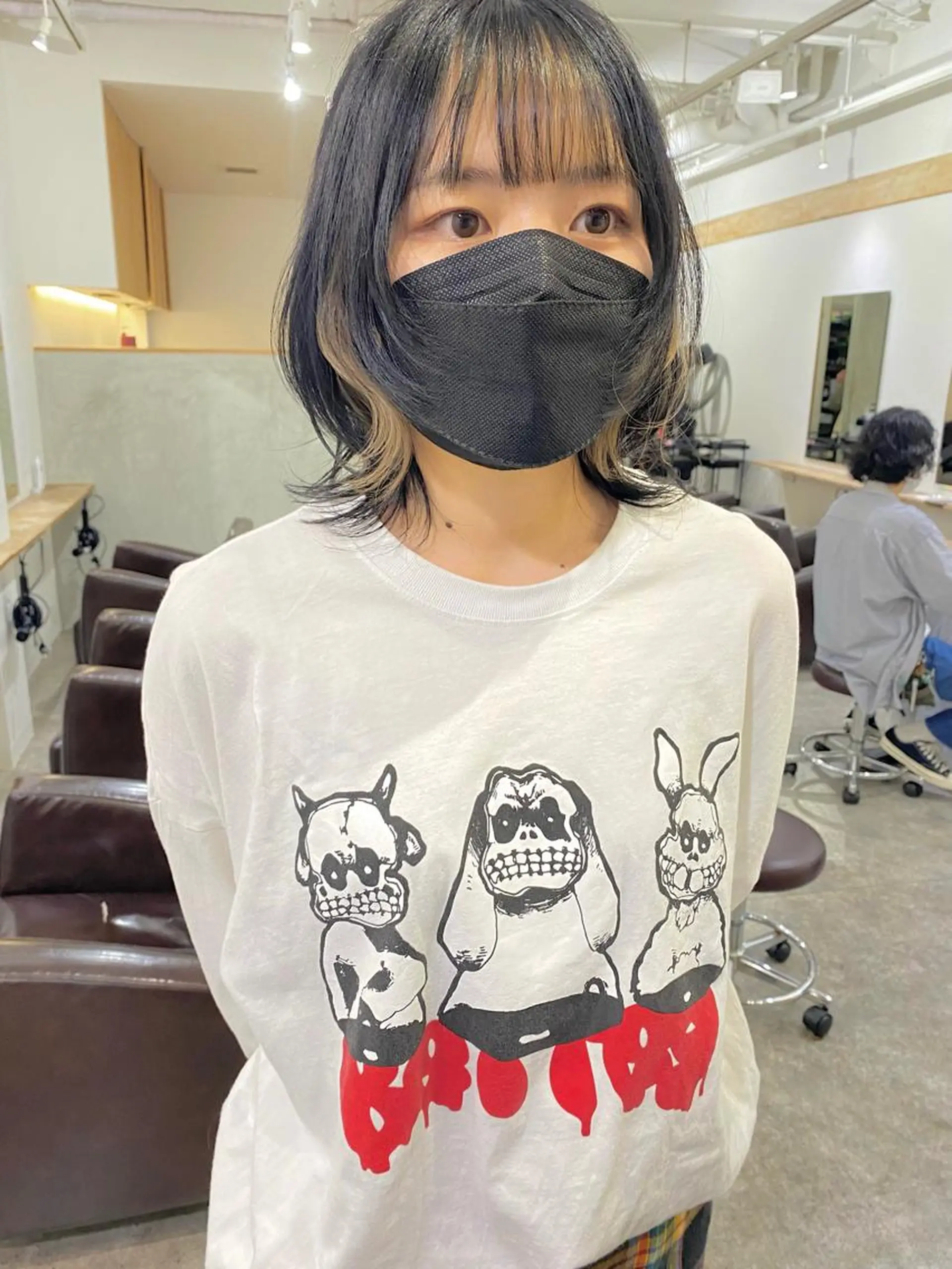 ミディアム カラー インナーカラー ウルフカット カット ヘアカラー トリートメント 森貴裕/ベージュ/ パーマ/オリーブのヘアスタイル