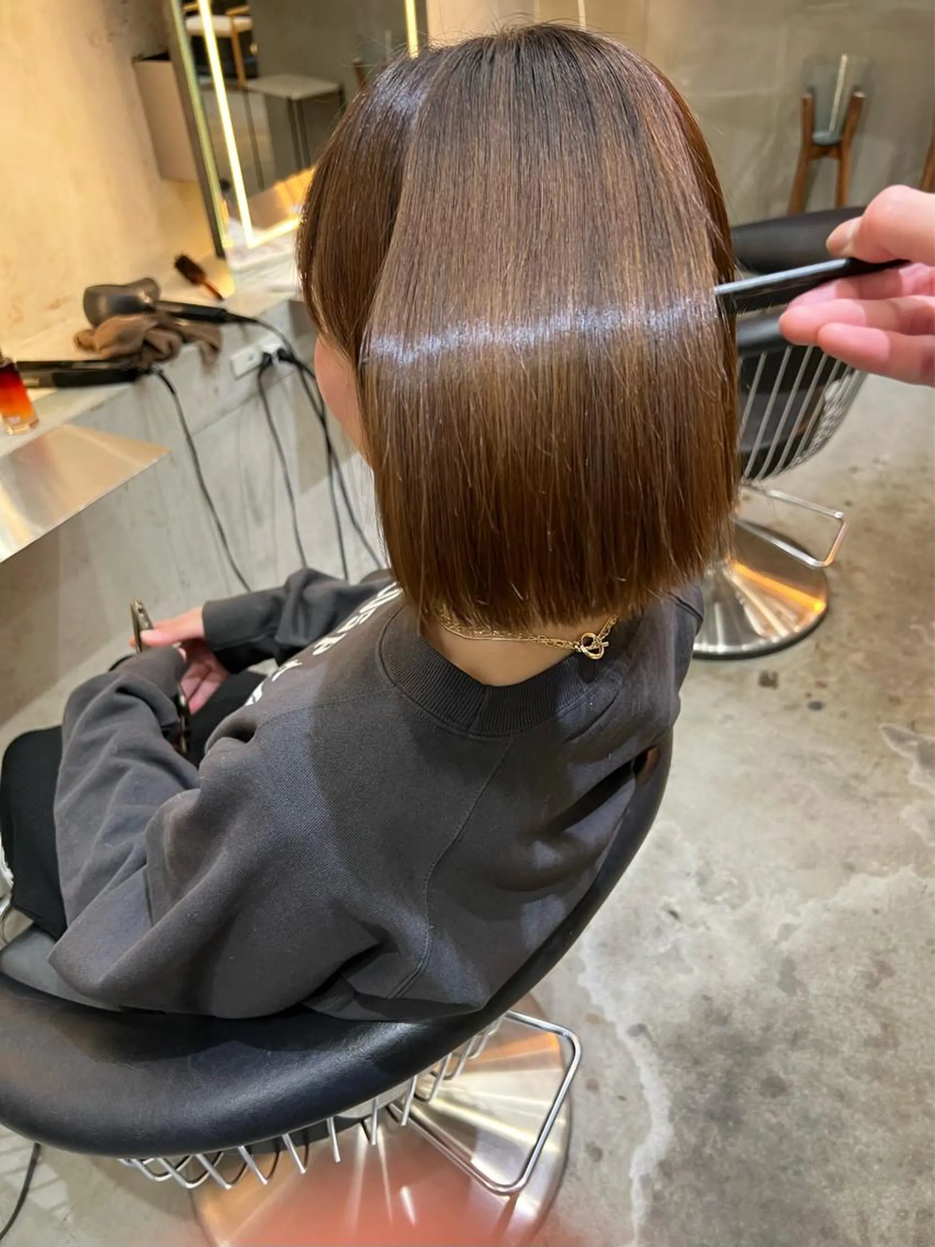 ショート カラー カット 縮毛矯正 トリートメント ヘアセット 艶感カラー/縮毛矯正 髪質改善/三ツ木一生のヘアスタイル