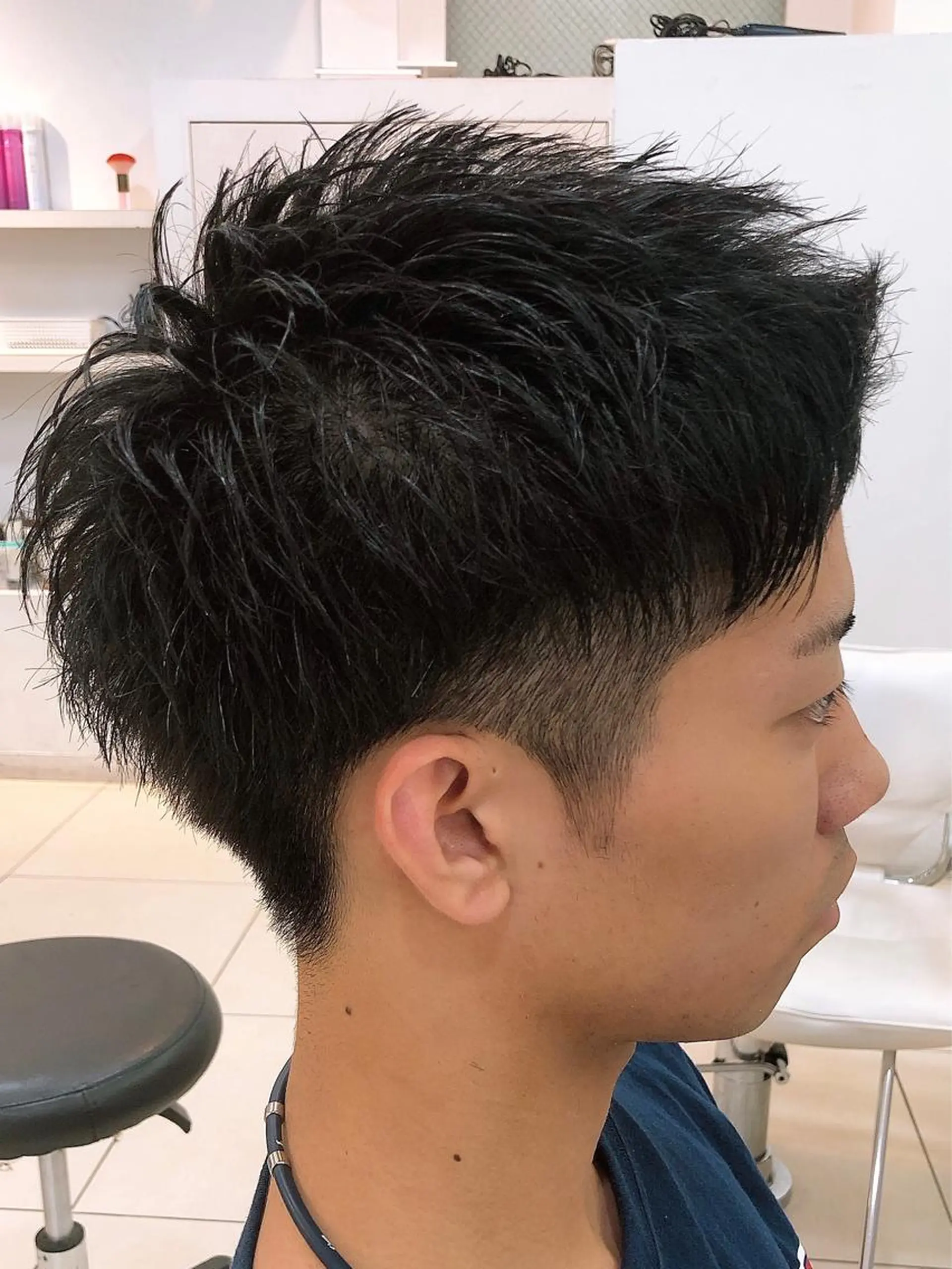 ショート メンズ カット 髪質改善× 白髪ぼかし溝江のヘアスタイル