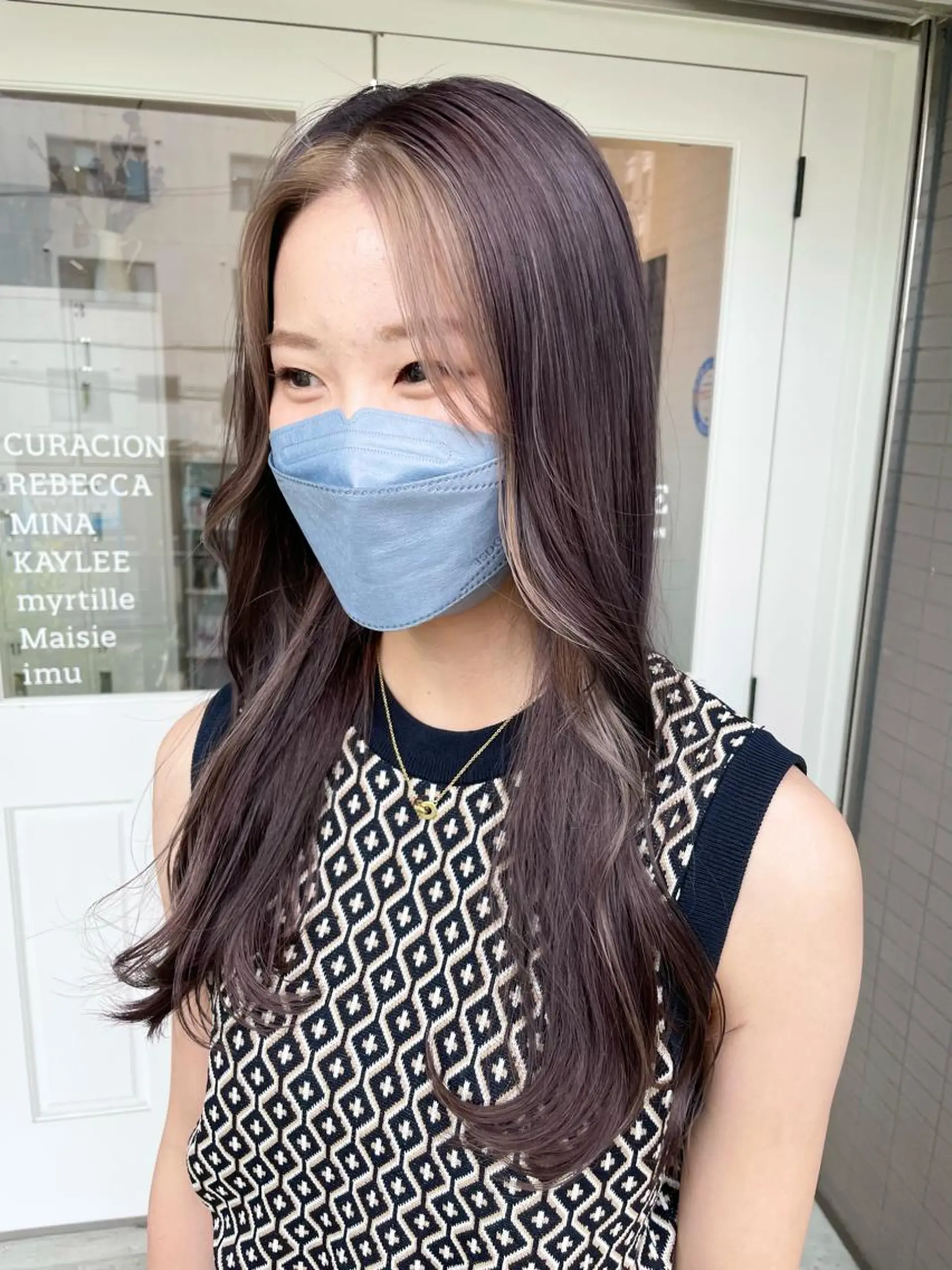 ロング カラー ヘアアレンジ ブリーチ 酸性縮毛矯正 梅田茶屋町 Juriのヘアスタイル