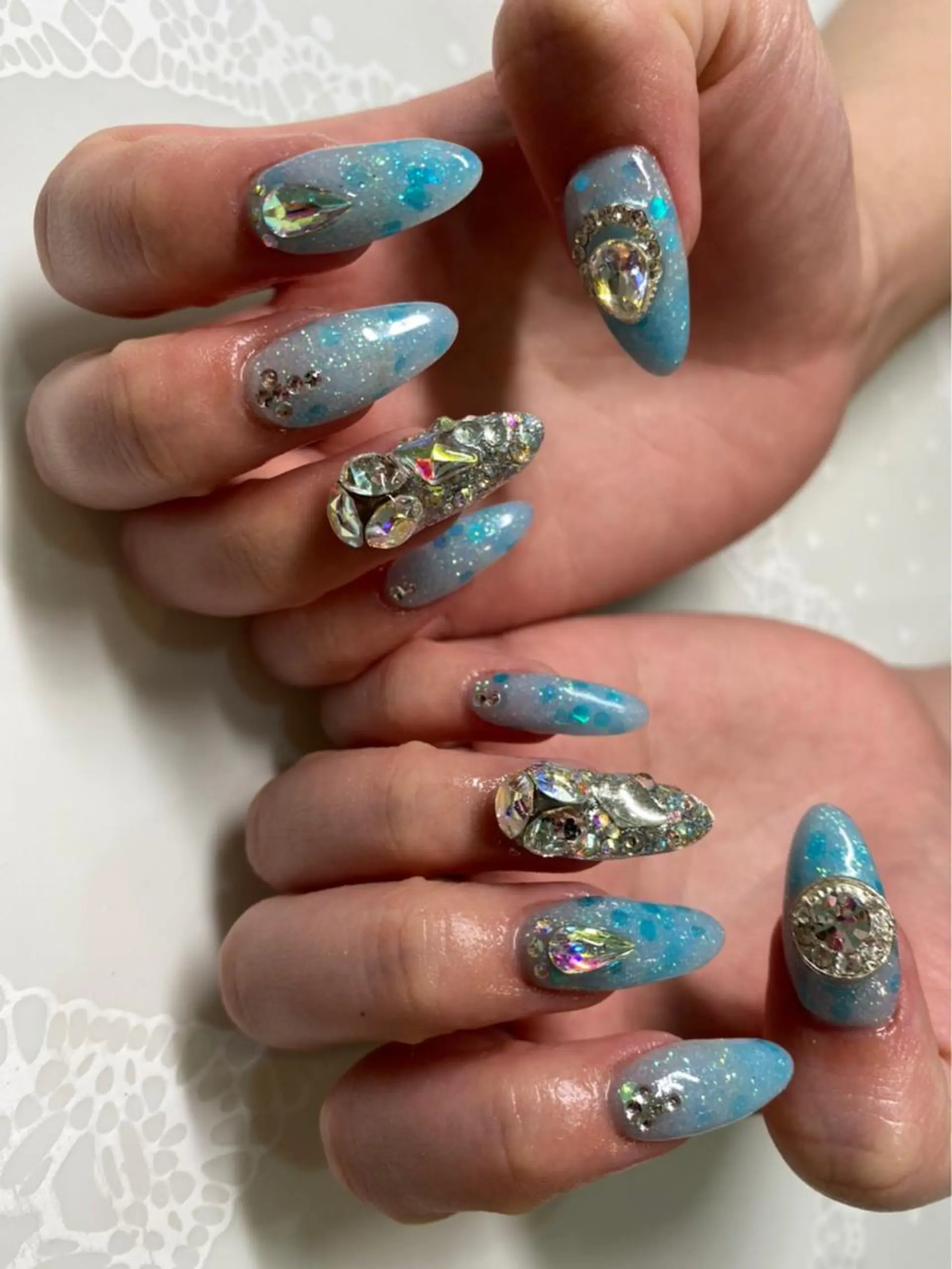ミディアム ネイル ハンドネイル 《LB》ラブリエ Nail&eyeのマツエク・マツパデザイン