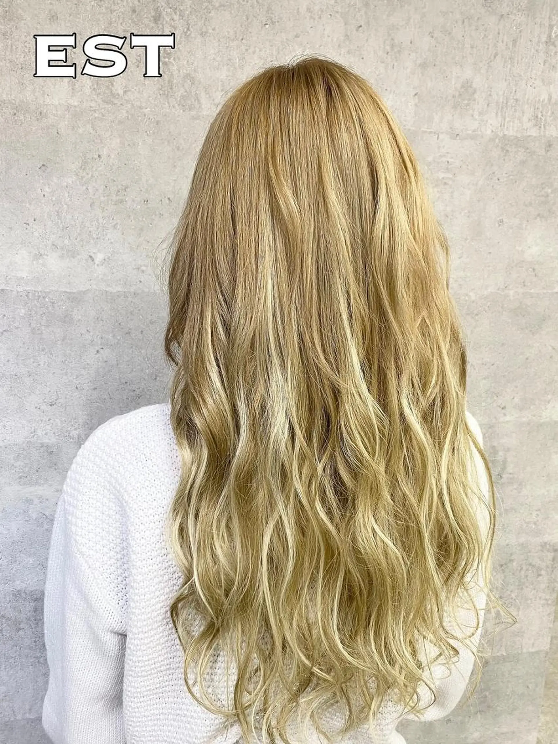 ロング カラー シールエクステ バレイヤージュ ベージュカラー ブリーチ ケアブリーチ M. KURUMIのヘアスタイル