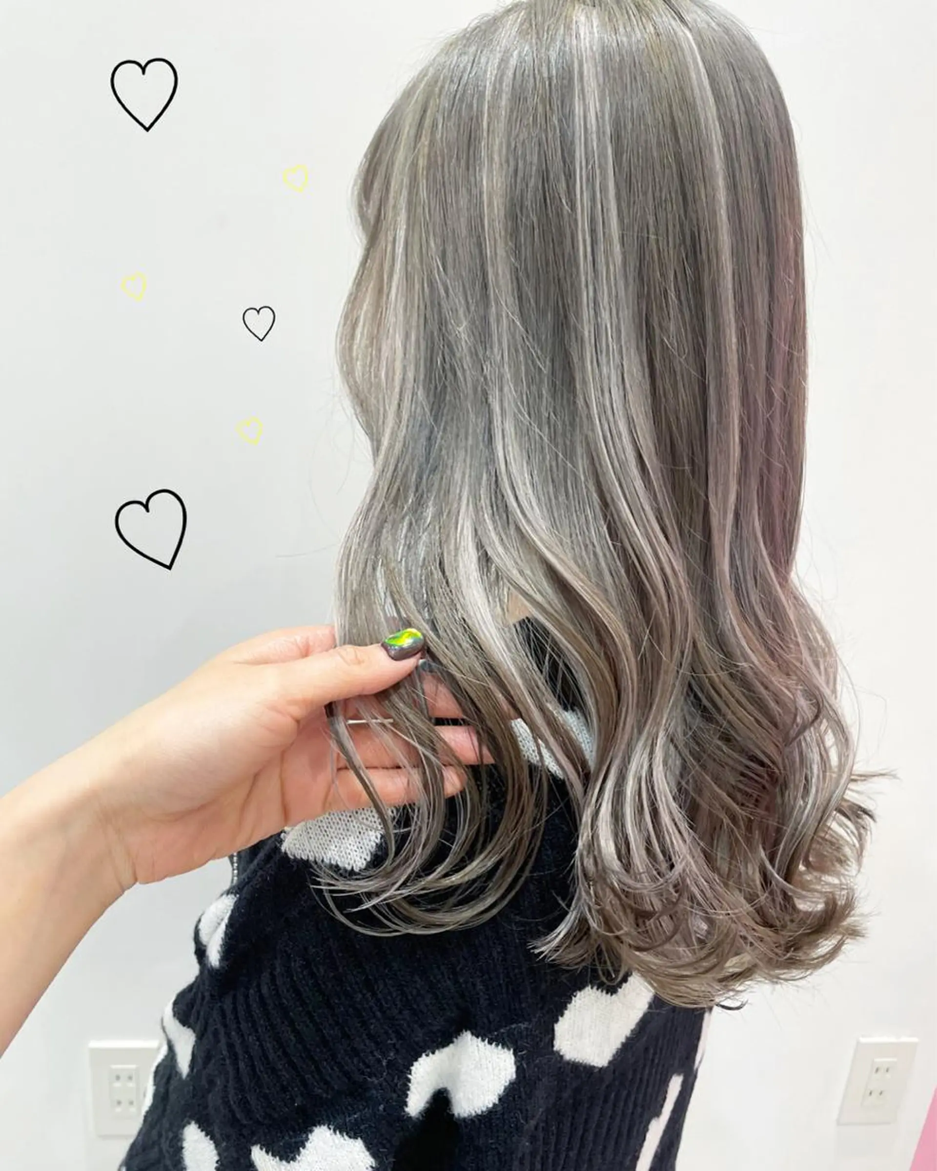 ロング カラー グレージュ ハイライトカラー エクステ ハイライト 新宿駅近♡個室 ♡関口三都季🌜のヘアスタイル