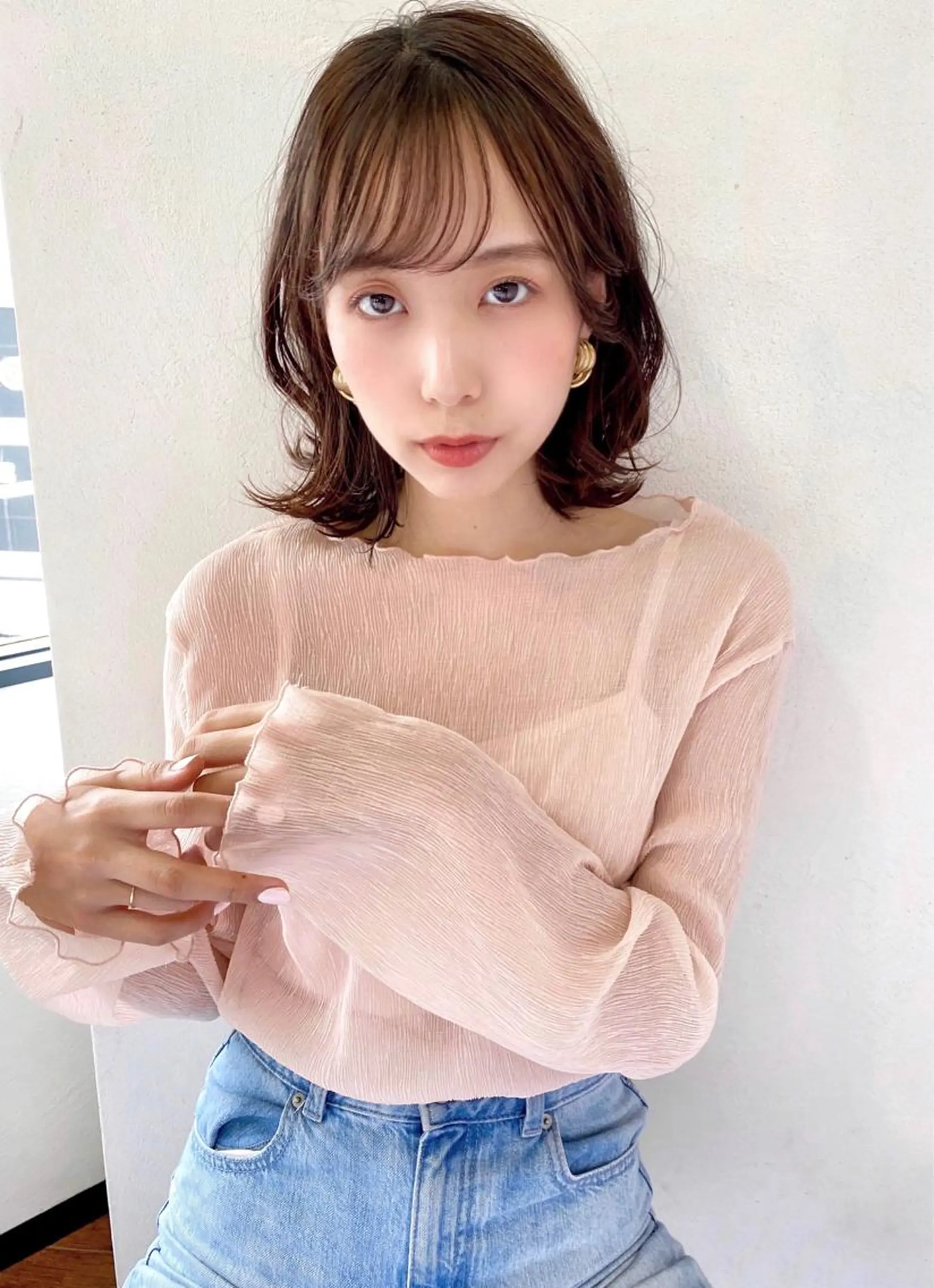 ミディアム カット ヘアカラー トリートメント ボブ指名No.1🌞 オガタのヘアスタイル