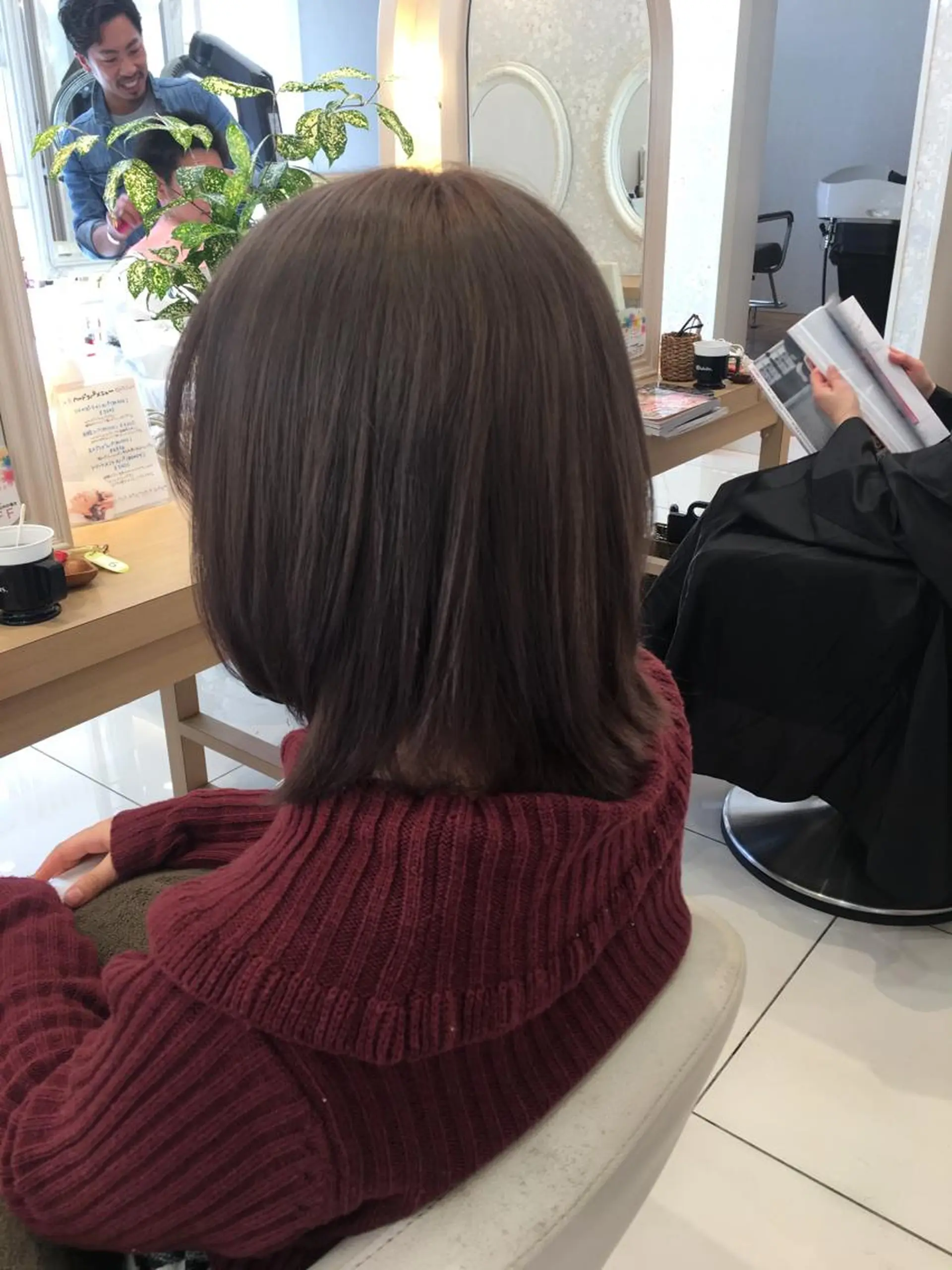 ミディアム カラー ベージュカラー ブリーチ ダブルカラー 小田原NO1 美容師 飯田飛翔のヘアスタイル