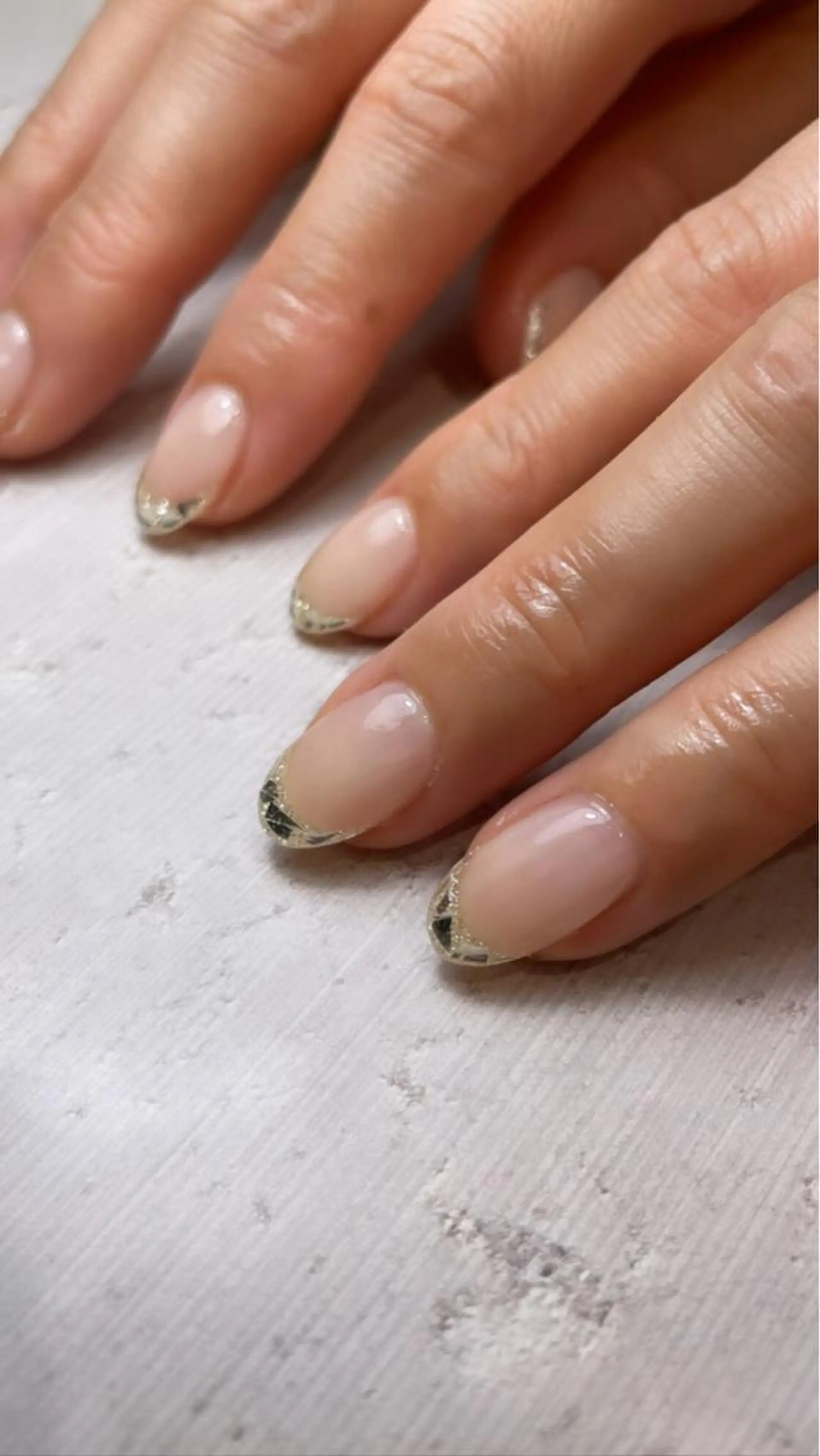 ネイル フレンチネイル ガラスフレンチ ハンドネイル nail&eyelash mate所属・京都/東向日/桂 ayumiのネイルデザイン