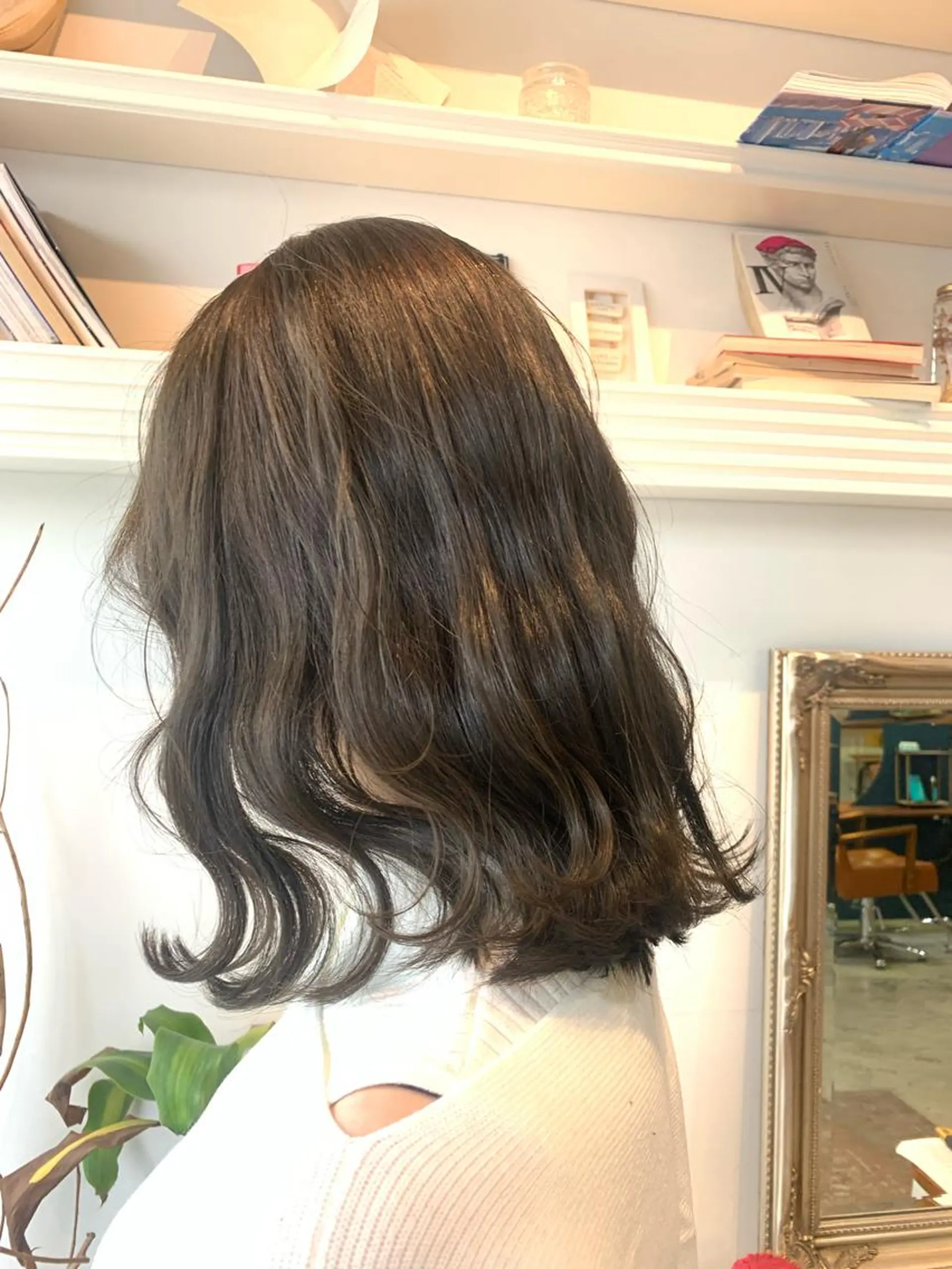 セミロング カラー ヘアアレンジ グレージュ オリーブグレージュ オリーブグレー 大宮/山口 竣也のヘアスタイル