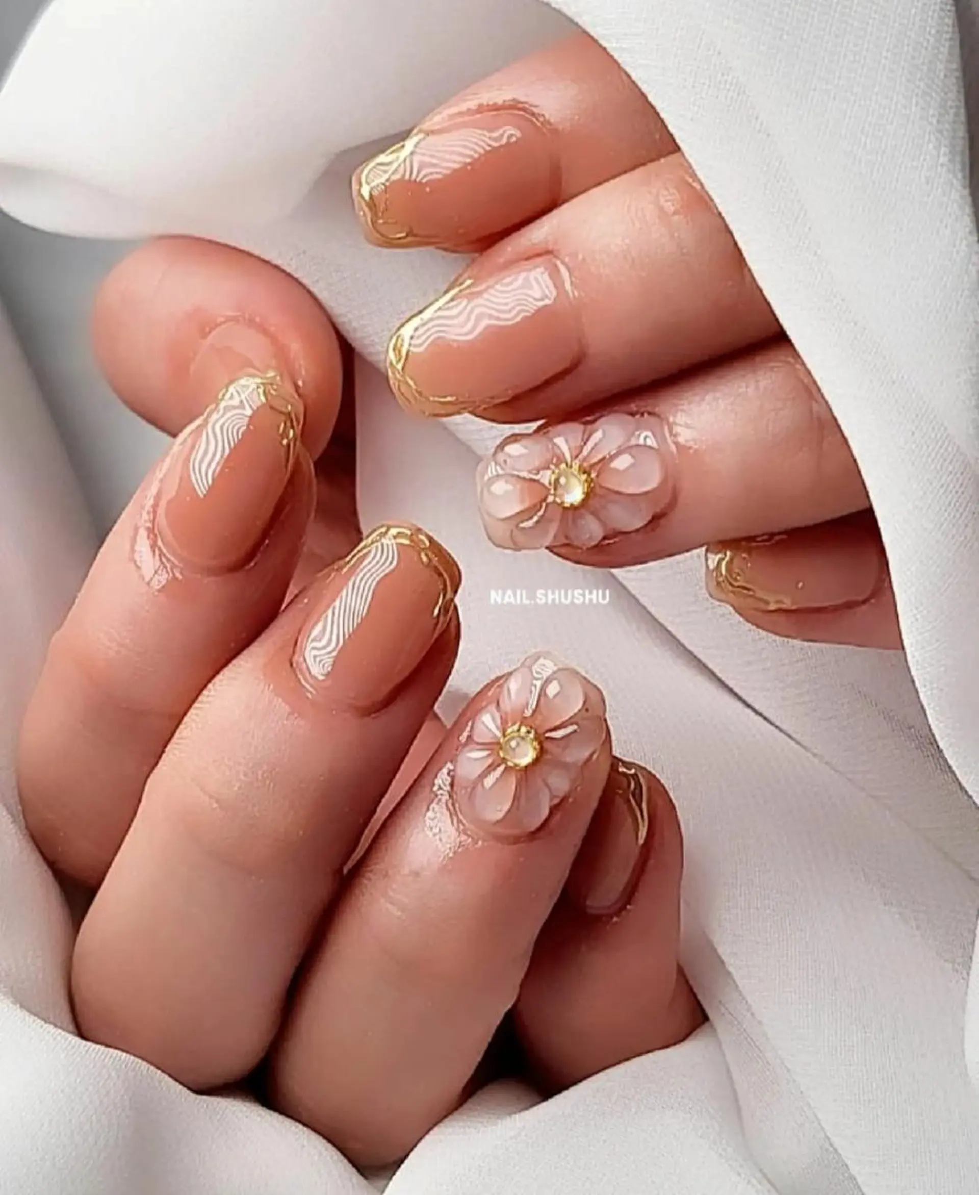 ネイル 持ち込み ニュアンスネイル ワンカラーネイル シンプルネイル 春ネイル 3dパーツ/流行り 👧shushu❤️のネイルデザイン