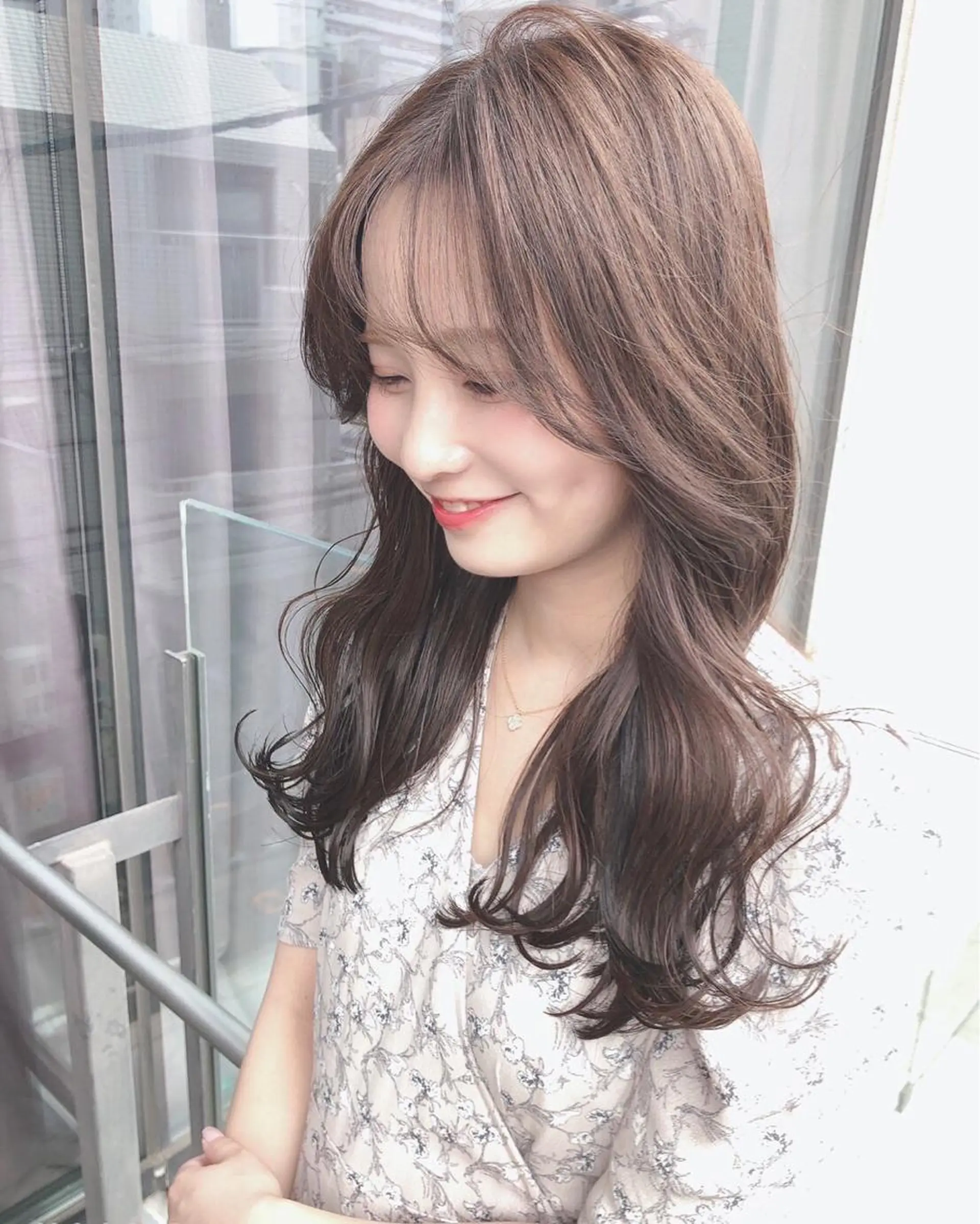 ミディアム カラー ヘアアレンジ カット ヘアカラー トリートメント GiseL天神カラー 髪質改善/ブリーチのヘアスタイル