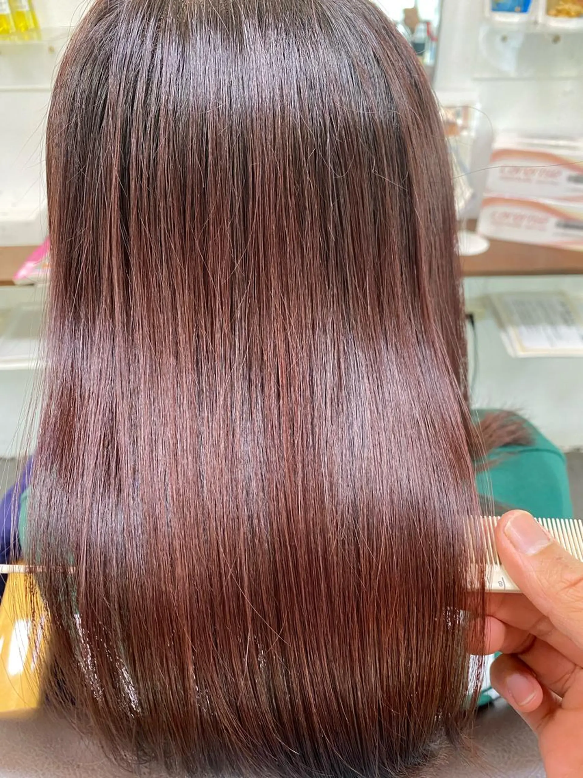 セミロング カラー 髪質改善 トリートメント カット ヘアカラー トリートメント 【髪質改善】に特化 オリーブオイルクラブのヘアスタイル