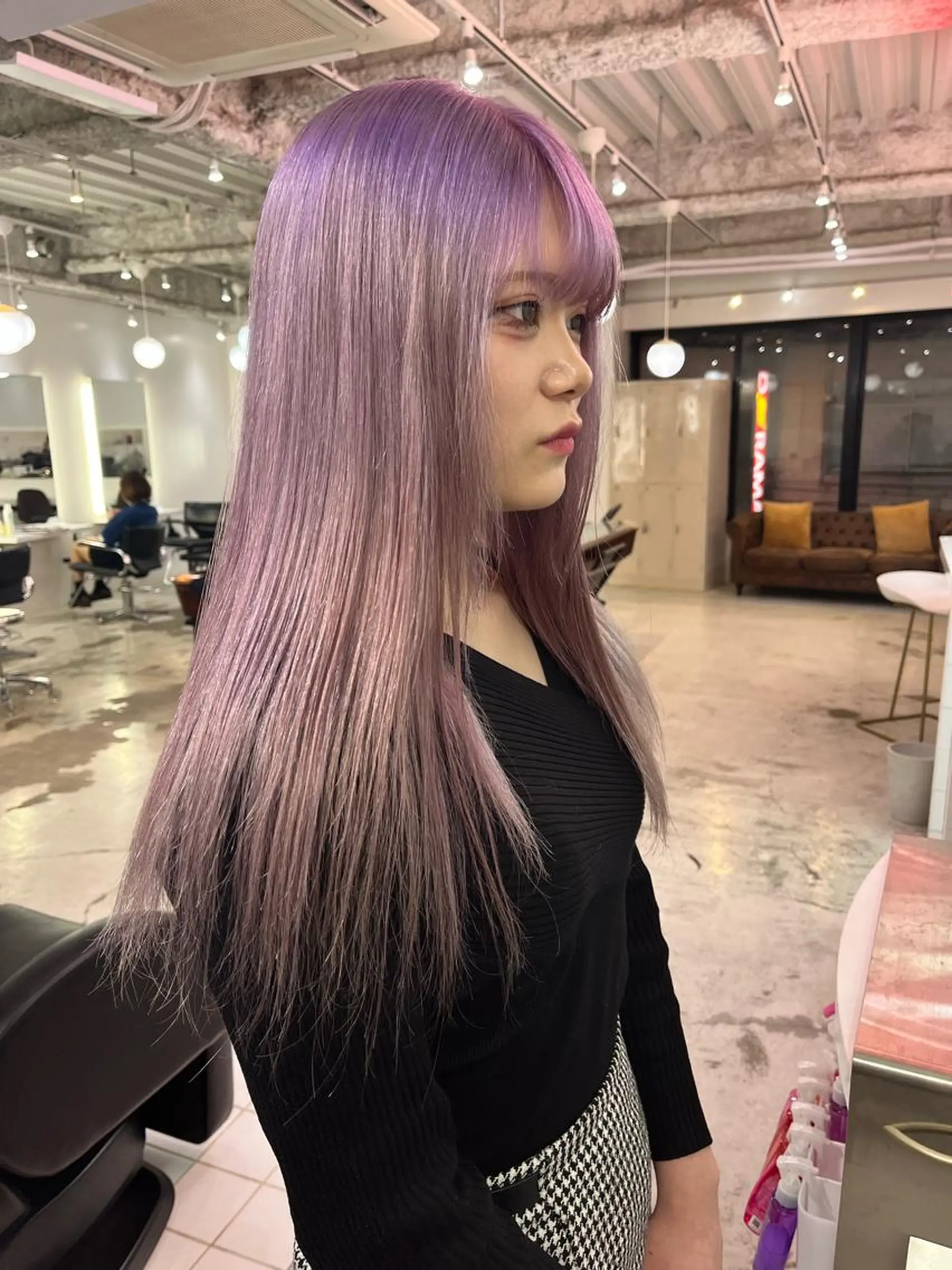 セミロング カラー ハイトーンを育てる ブリーチカラー/牧原のヘアスタイル