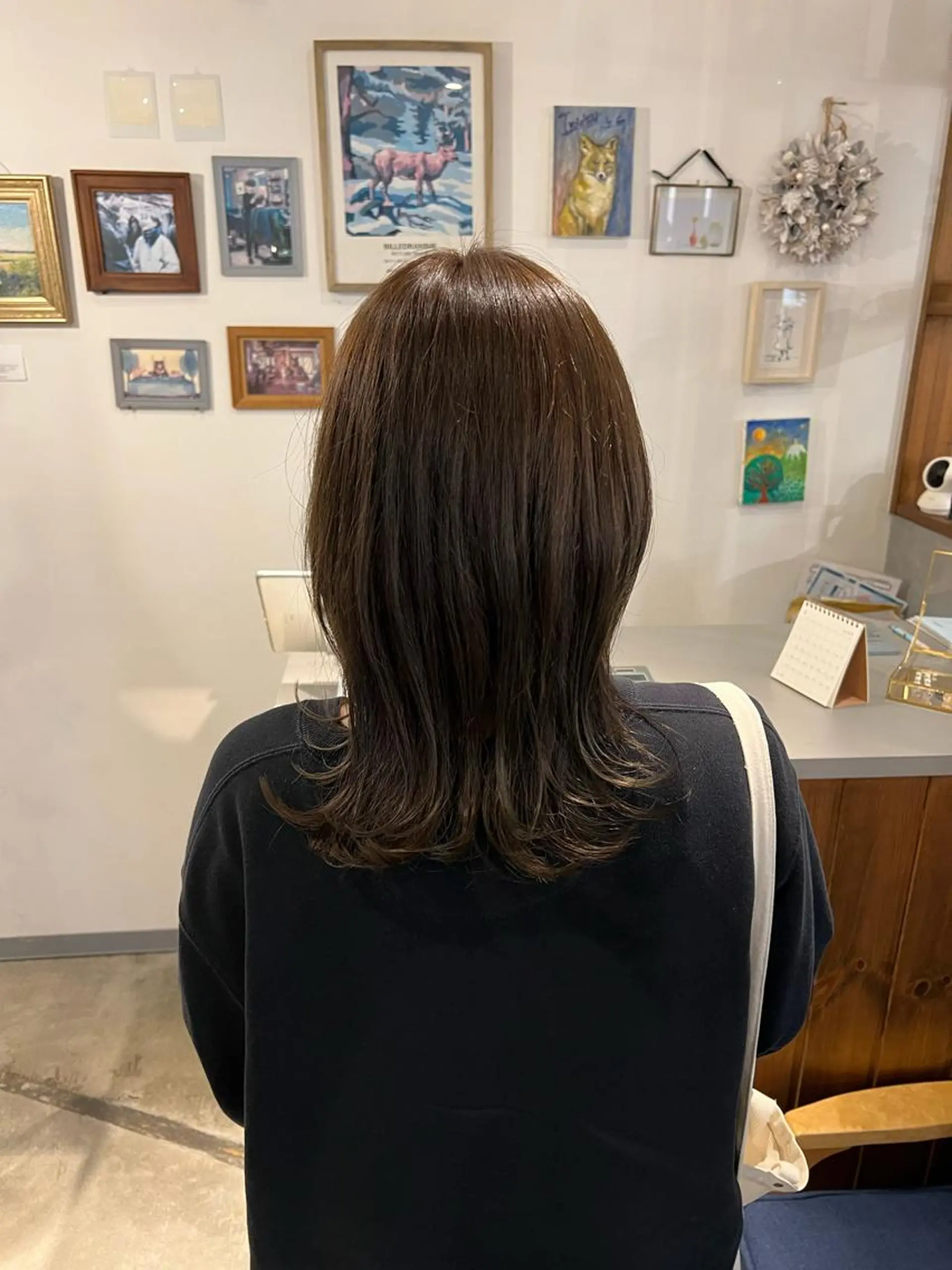 ミディアム カラー カット ヘアカラー トリートメント 松永 真弥のヘアスタイル