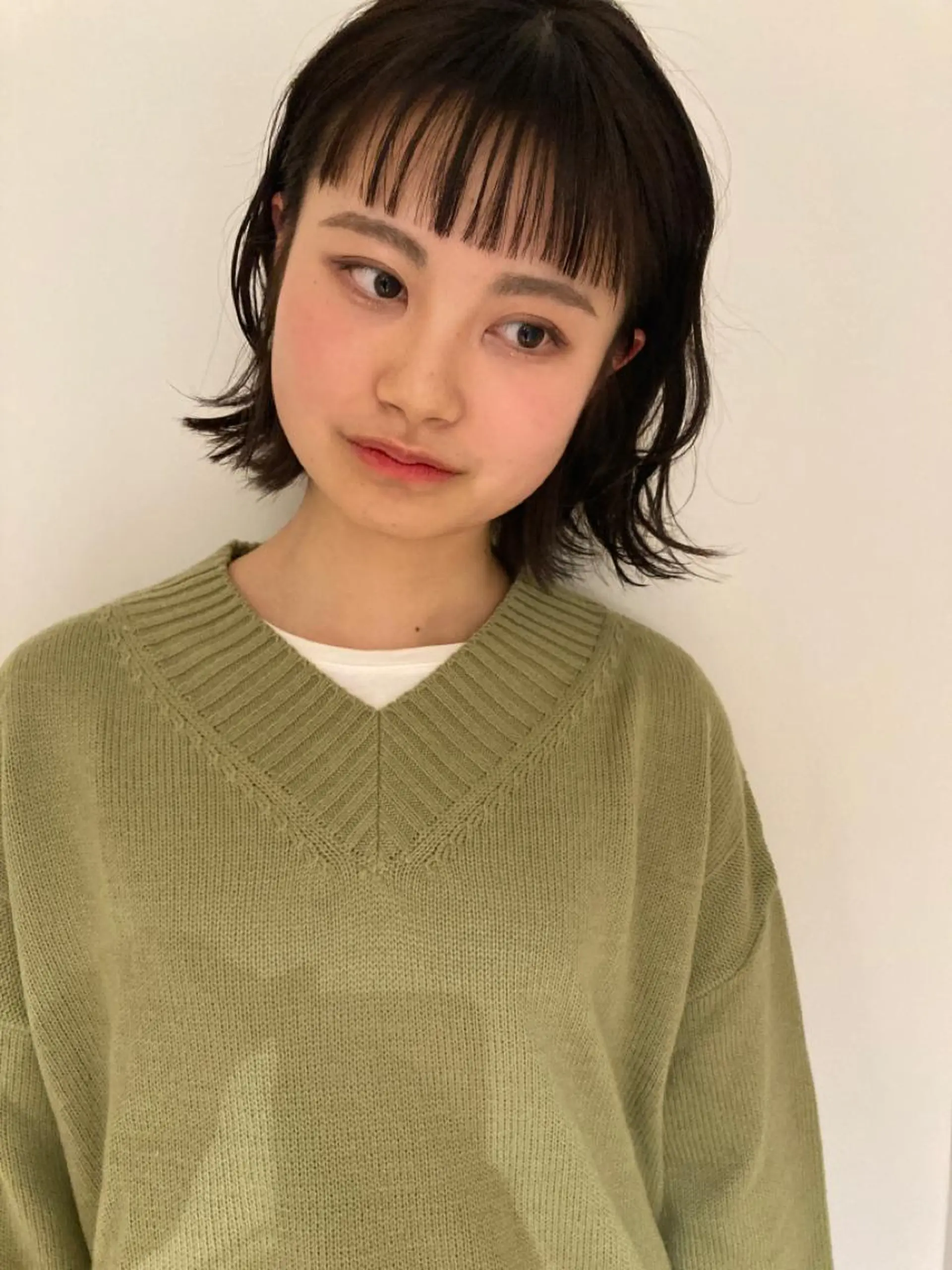 ミディアム カラー カット ヘアカラー トリートメント 坂上 岳のヘアスタイル