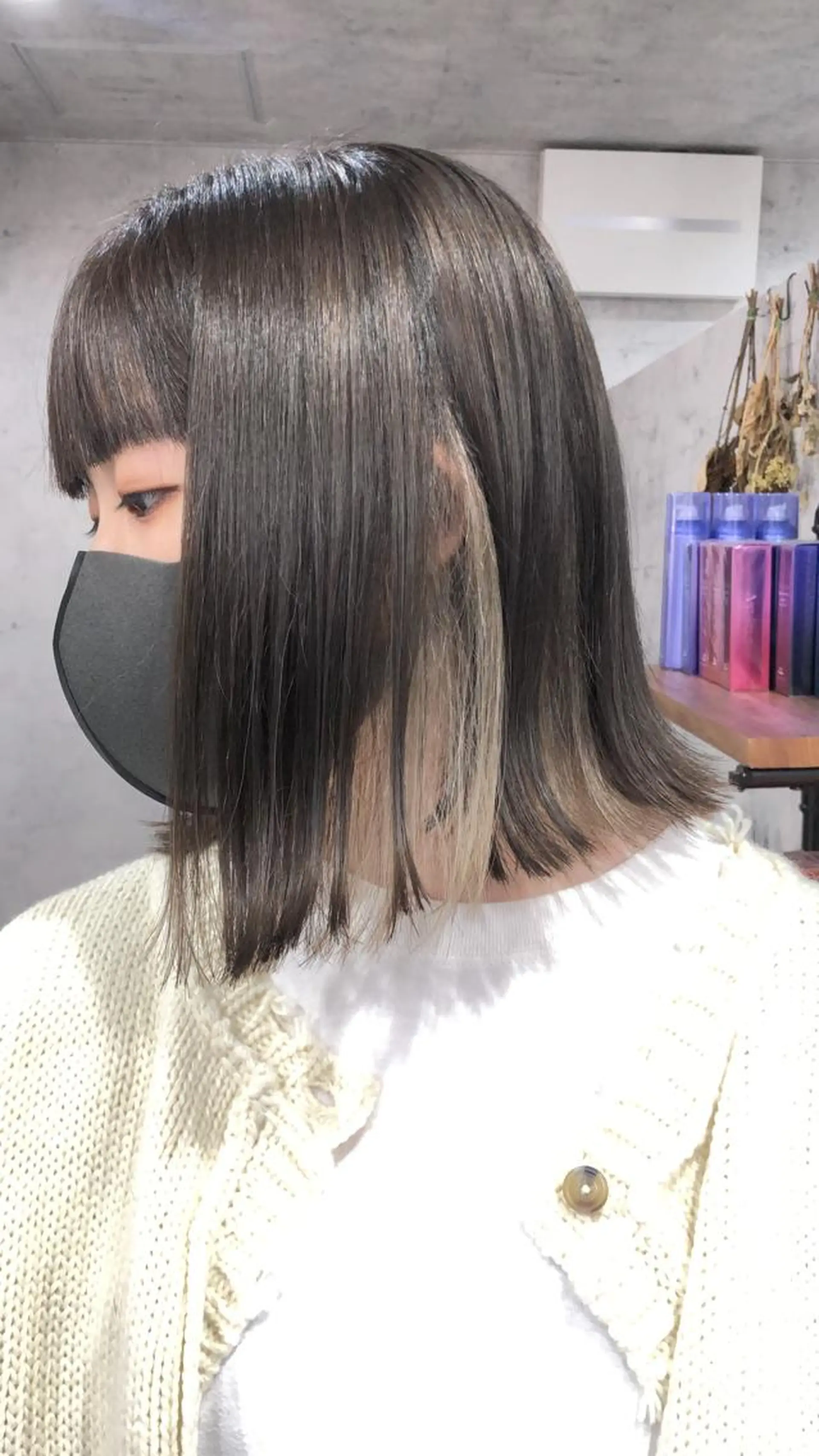 ミディアム カラー ウルフ/デザイン/ 大阪/タカハシユウキのヘアスタイル