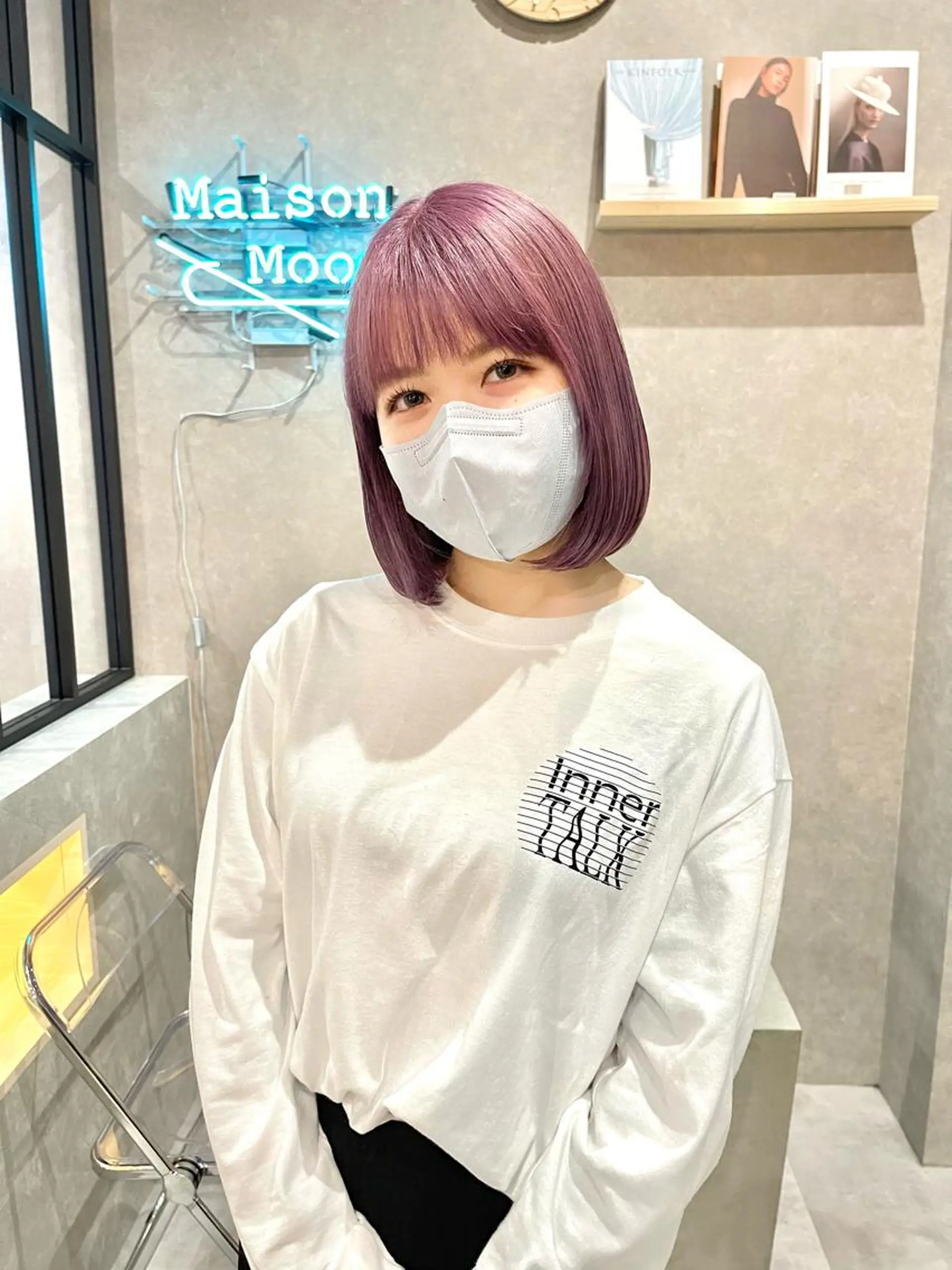 ミディアム カラー カット ヘアカラー トリートメント 一ノ瀬 暁のヘアスタイル