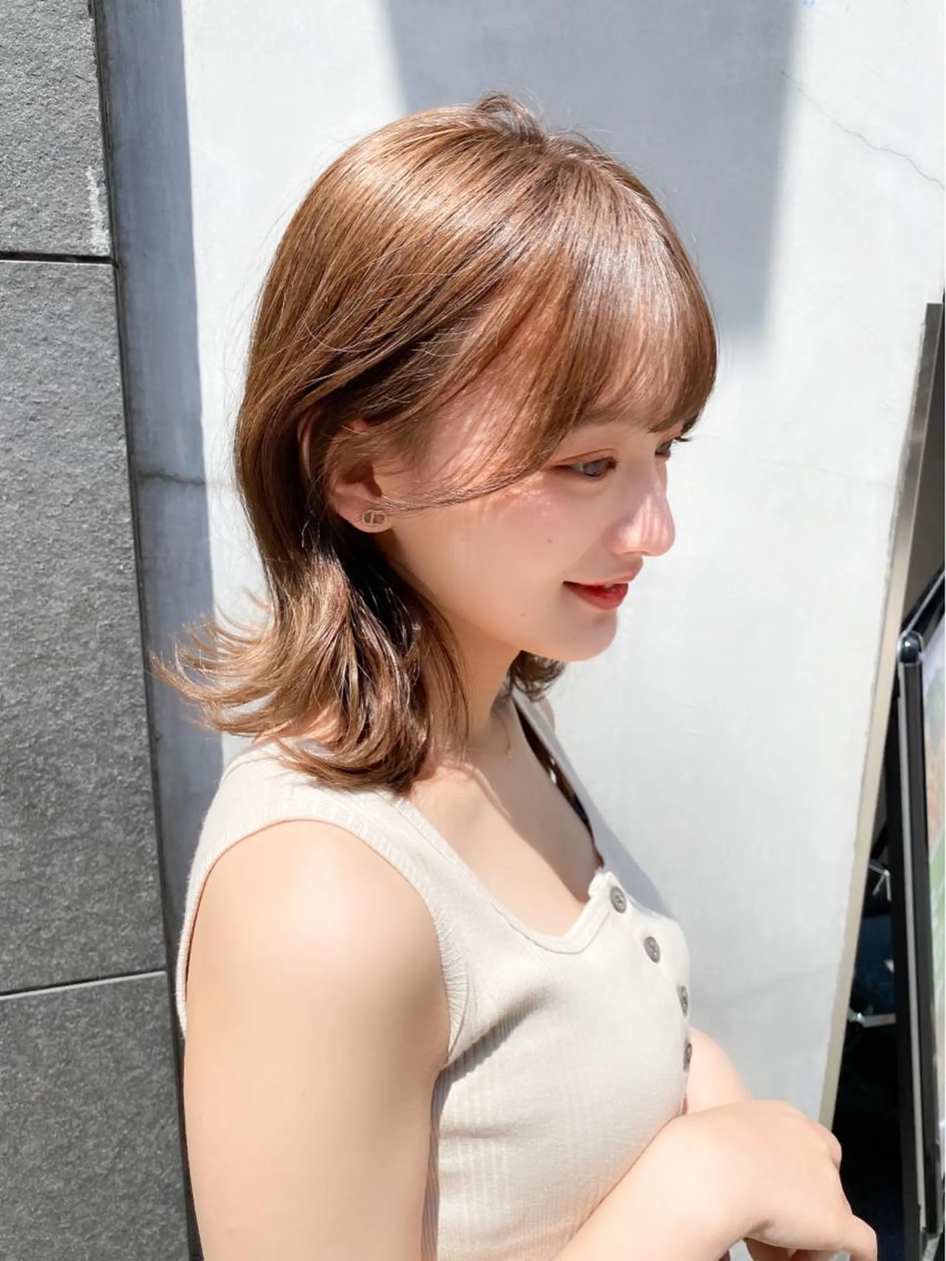 ミディアム カラー シールエクステ ミディアムパーマ ブリーチ ケアブリーチ ダブルカラー カット ヘアカラー 縮毛矯正 トリートメント 新宿/韓国風レイヤー 髪質改善/渋谷直樹のヘアスタイル