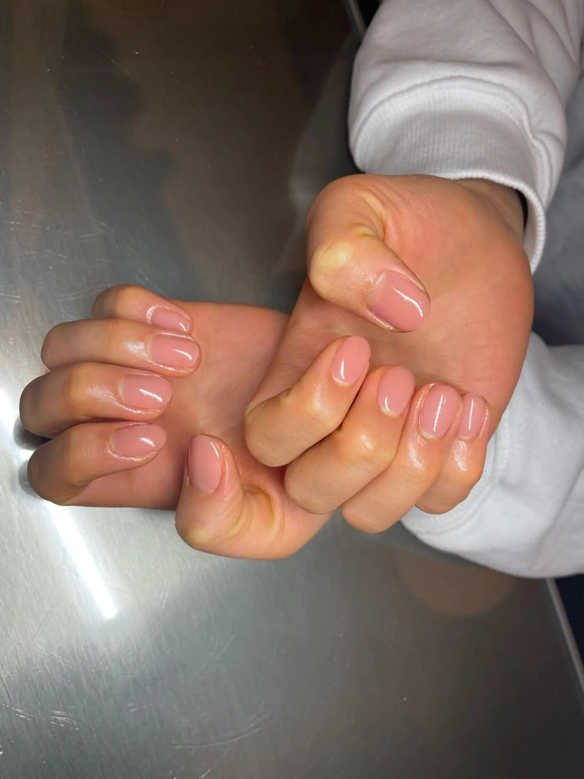 ネイル ワンカラーネイル ピンク ピンクベージュ ARCHE-OSAKA 心斎橋店所属・ARCHE 心斎橋 常塚のヘアスタイル