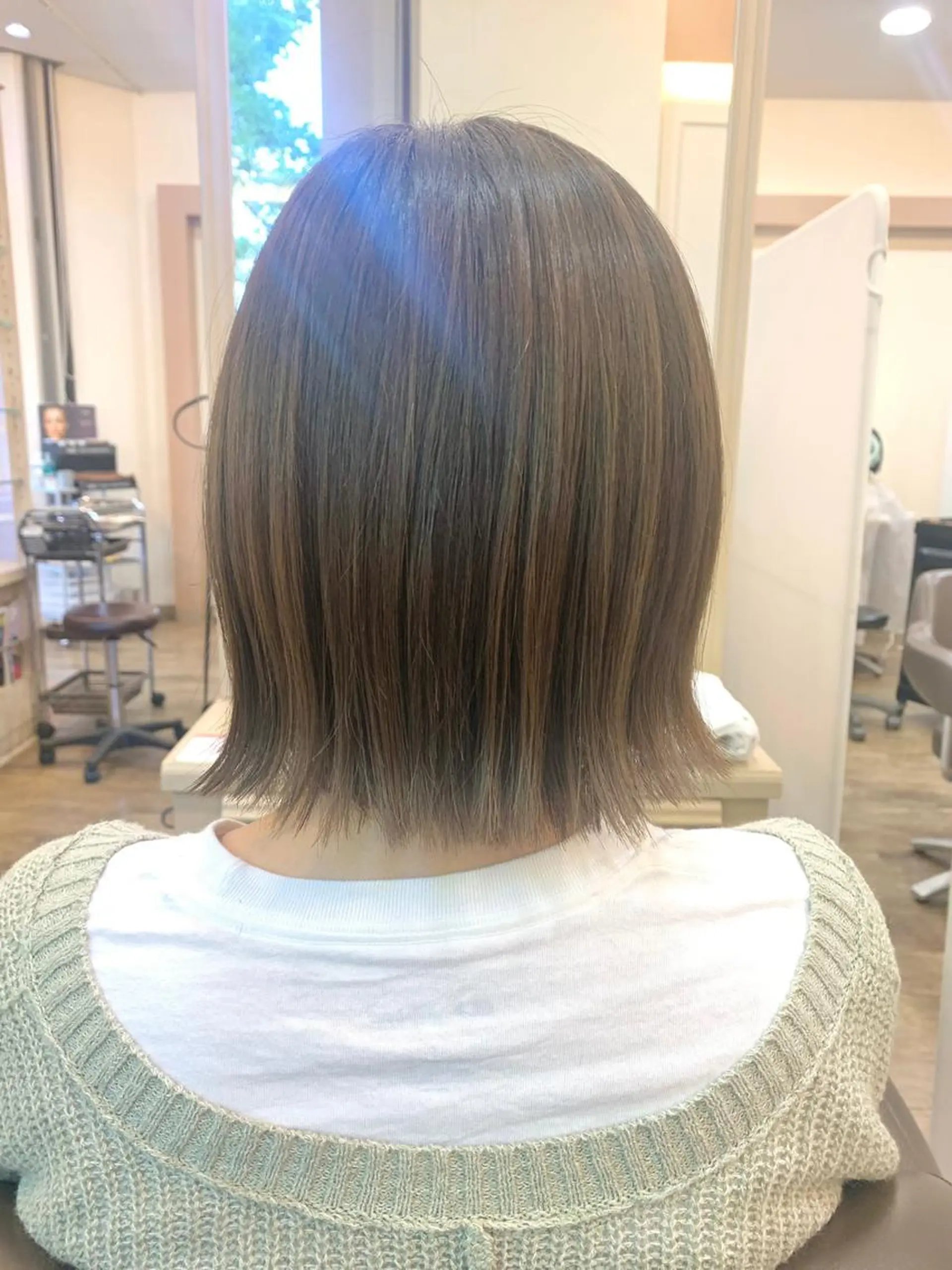 ミディアム カット ヘアカラー 福原遼華/小顔ショー ト/髪質改善のヘアスタイル