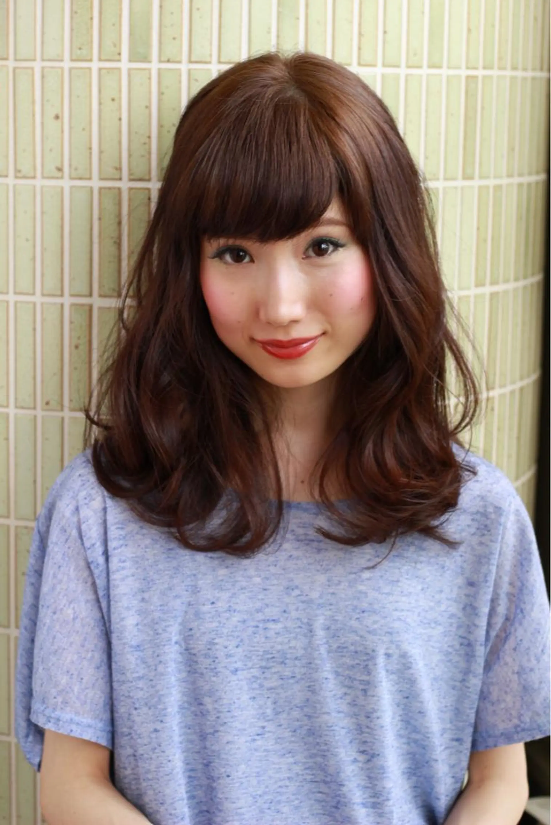 セミロング ロング カラー パーマ 加納 慎太郎のヘアスタイル