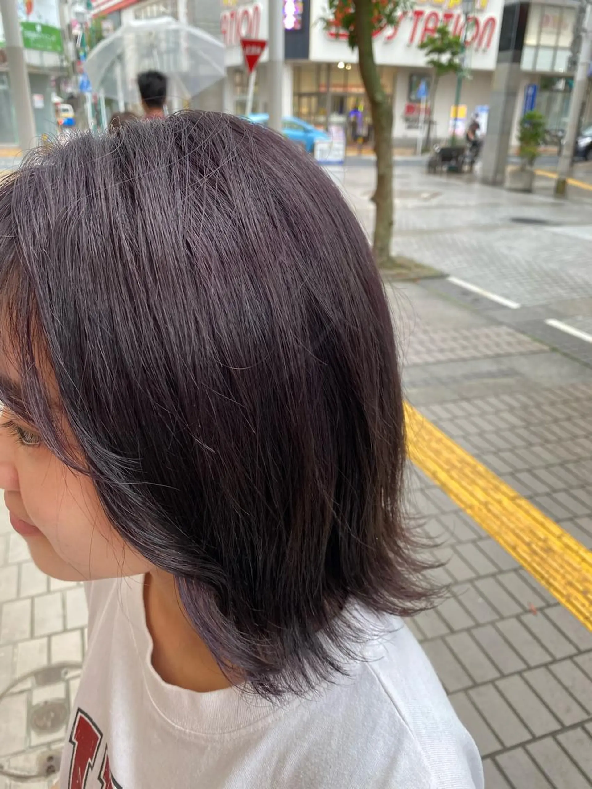 ショート カラー パープルカラー デザインカラー✨新倉 佑奈のヘアスタイル