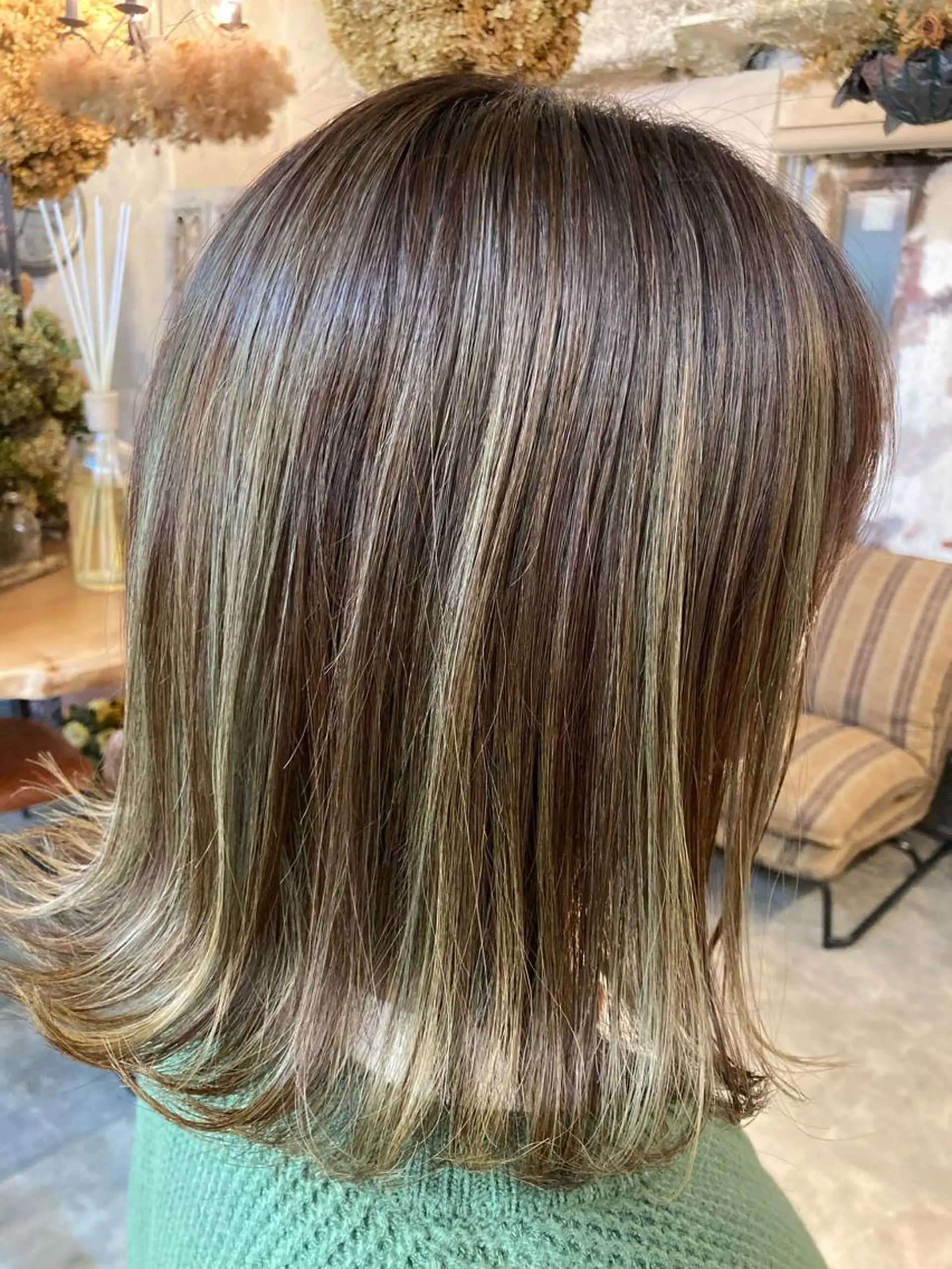 ミディアム ハイライト 田中 健太郎のヘアスタイル