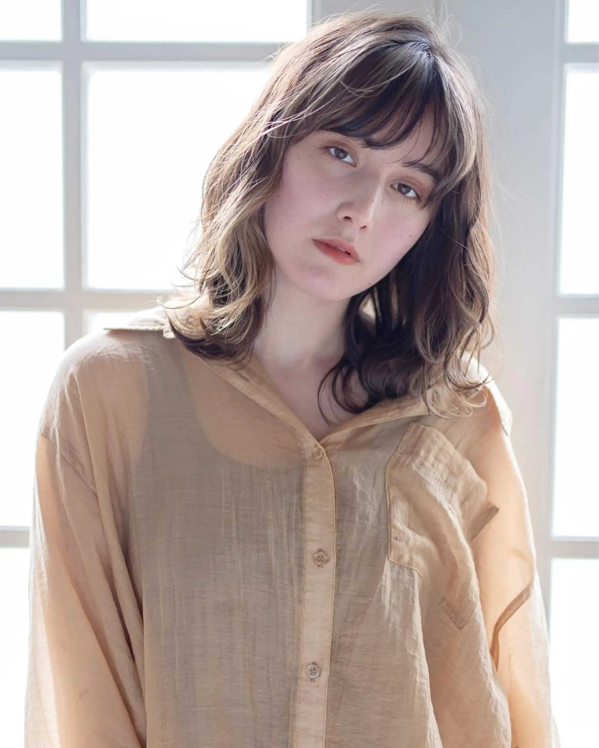 セミロング カラー 榎園 由美のヘアスタイル