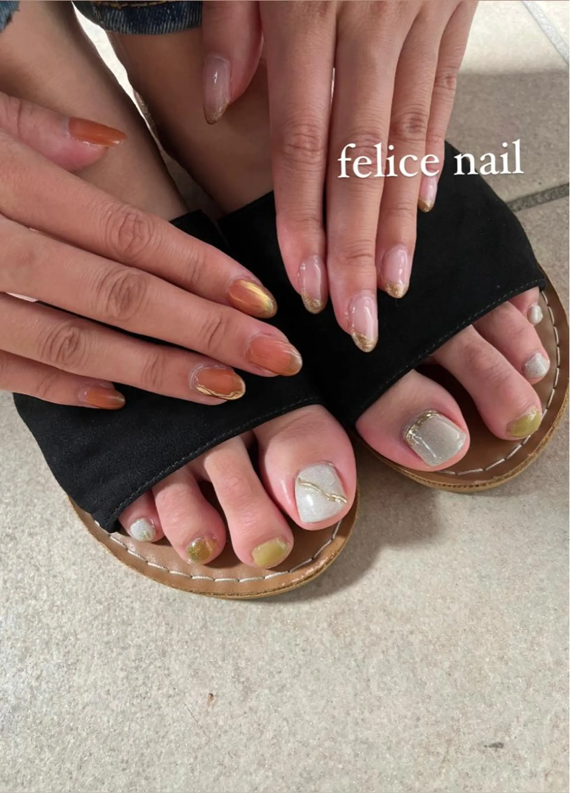 ネイル オーロラネイル フットネイル フレンチネイル マグネットネイル ミラーネイル felice nailのネイルデザイン