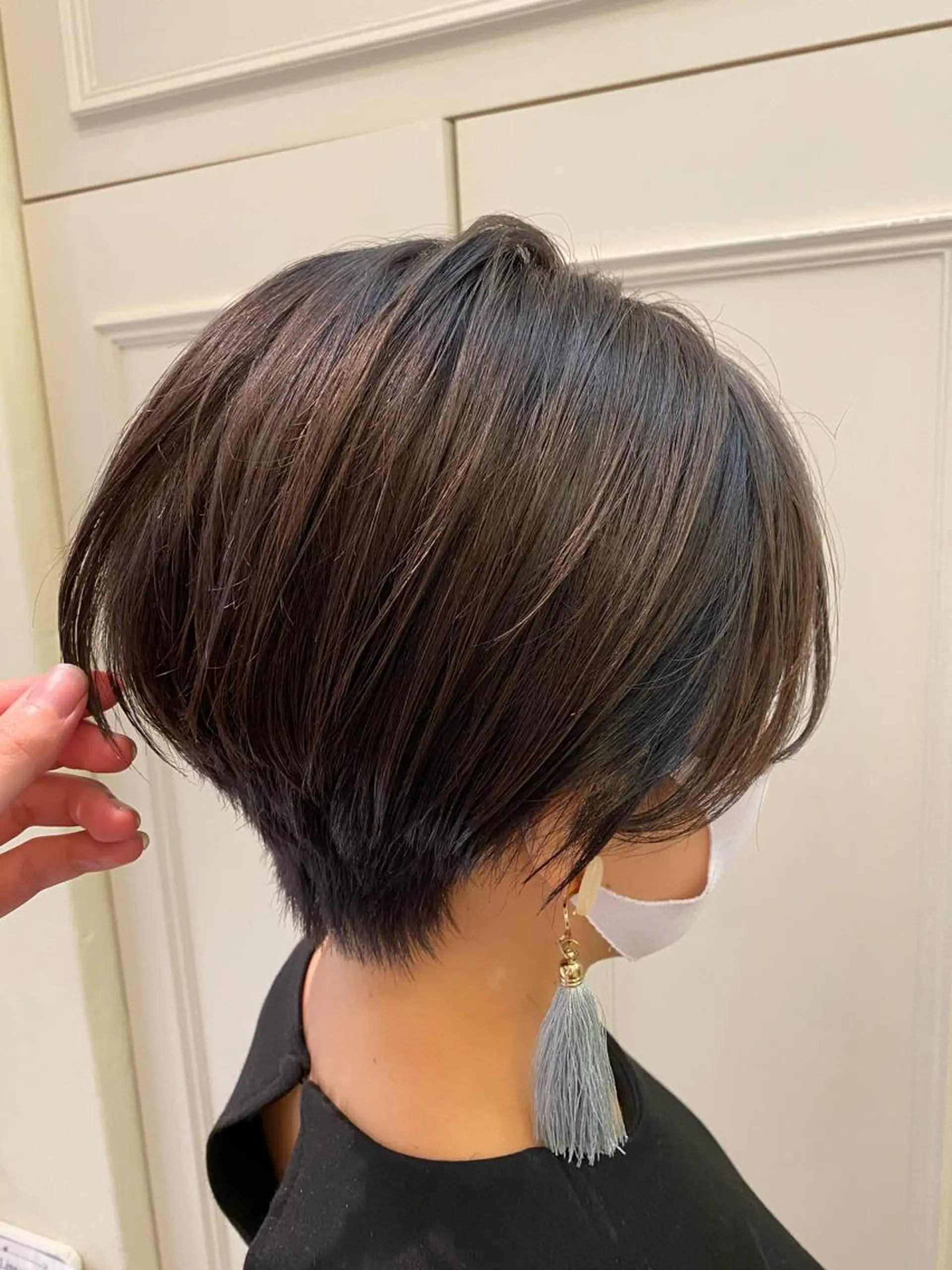 ショート カラー アッシュ オレンジ パープルカラー パープルアッシュ カット トリートメント 大久保 愛のヘアスタイル