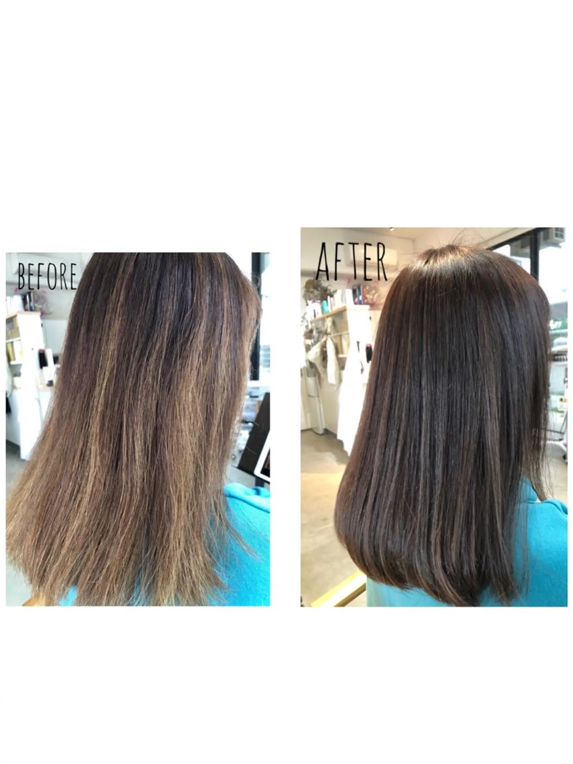 セミロング カラー ヘアカラー トリートメント 林 梓のヘアスタイル