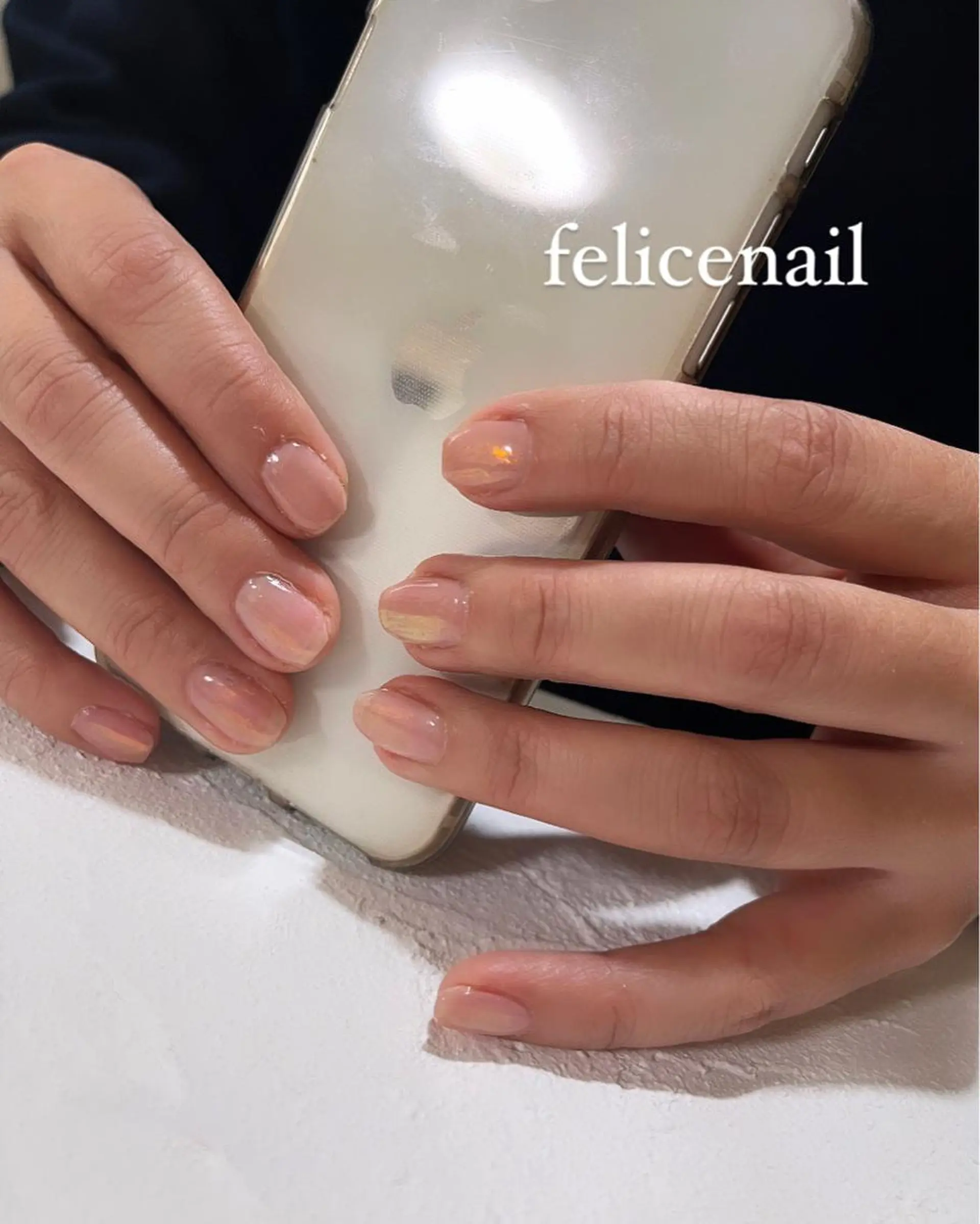 ネイル オーロラネイル 桜ネイル シンプルネイル felice nailのネイルデザイン