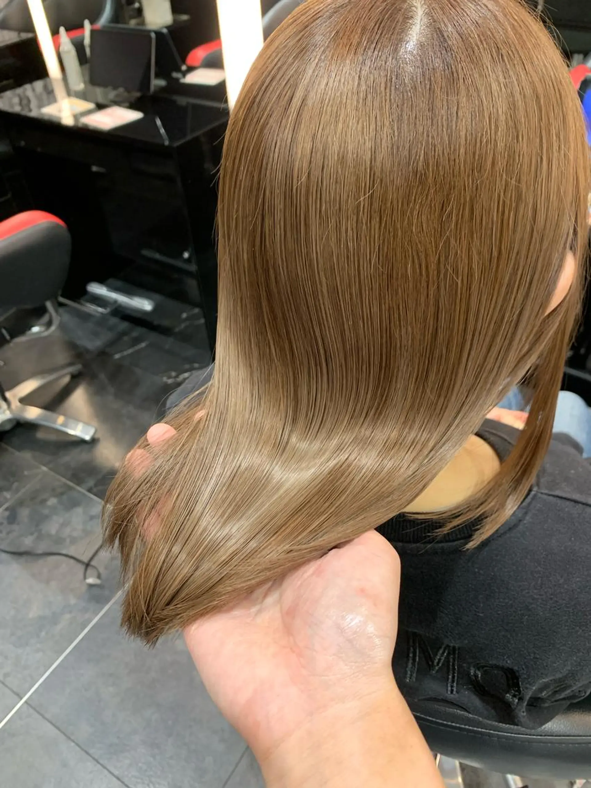 ミディアム カラー トリートメント 艶髪/白髪ぼかし ヘッドスパ/大野結菜のヘアスタイル