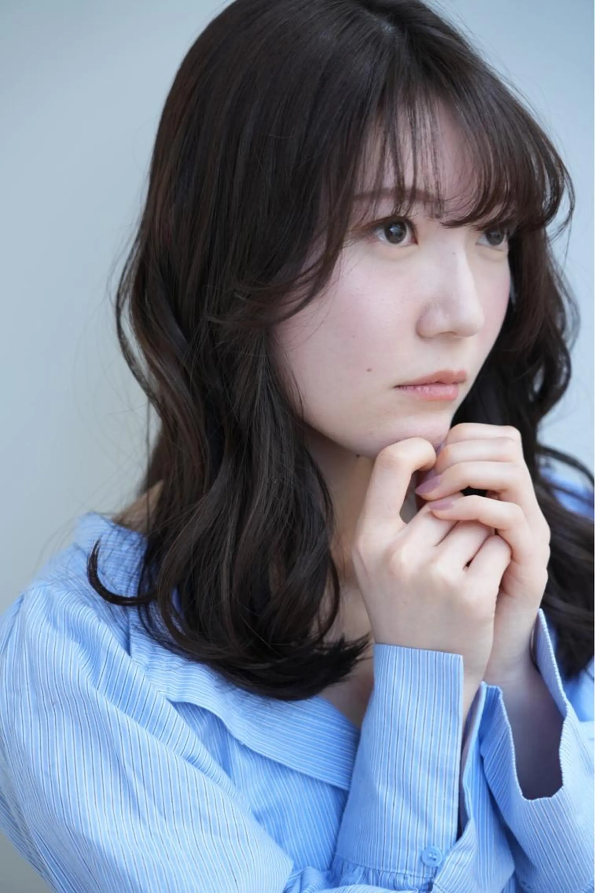 セミロング カラー ヘアアレンジ アッシュ 透明感カラー アンソメット .のヘアスタイル