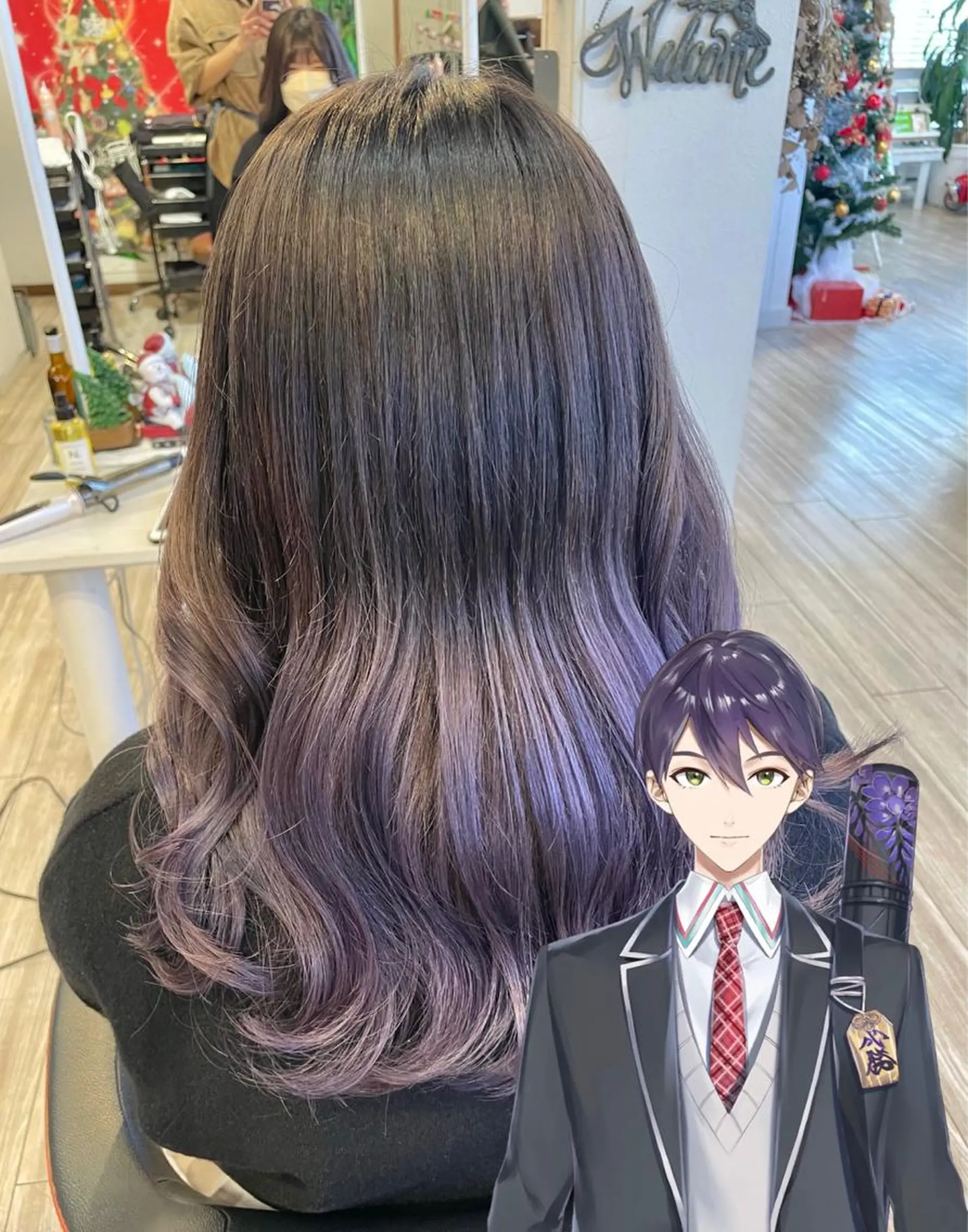 セミロング カラー インナーカラー 推し ブリーチ  髪質改善のヘアスタイル