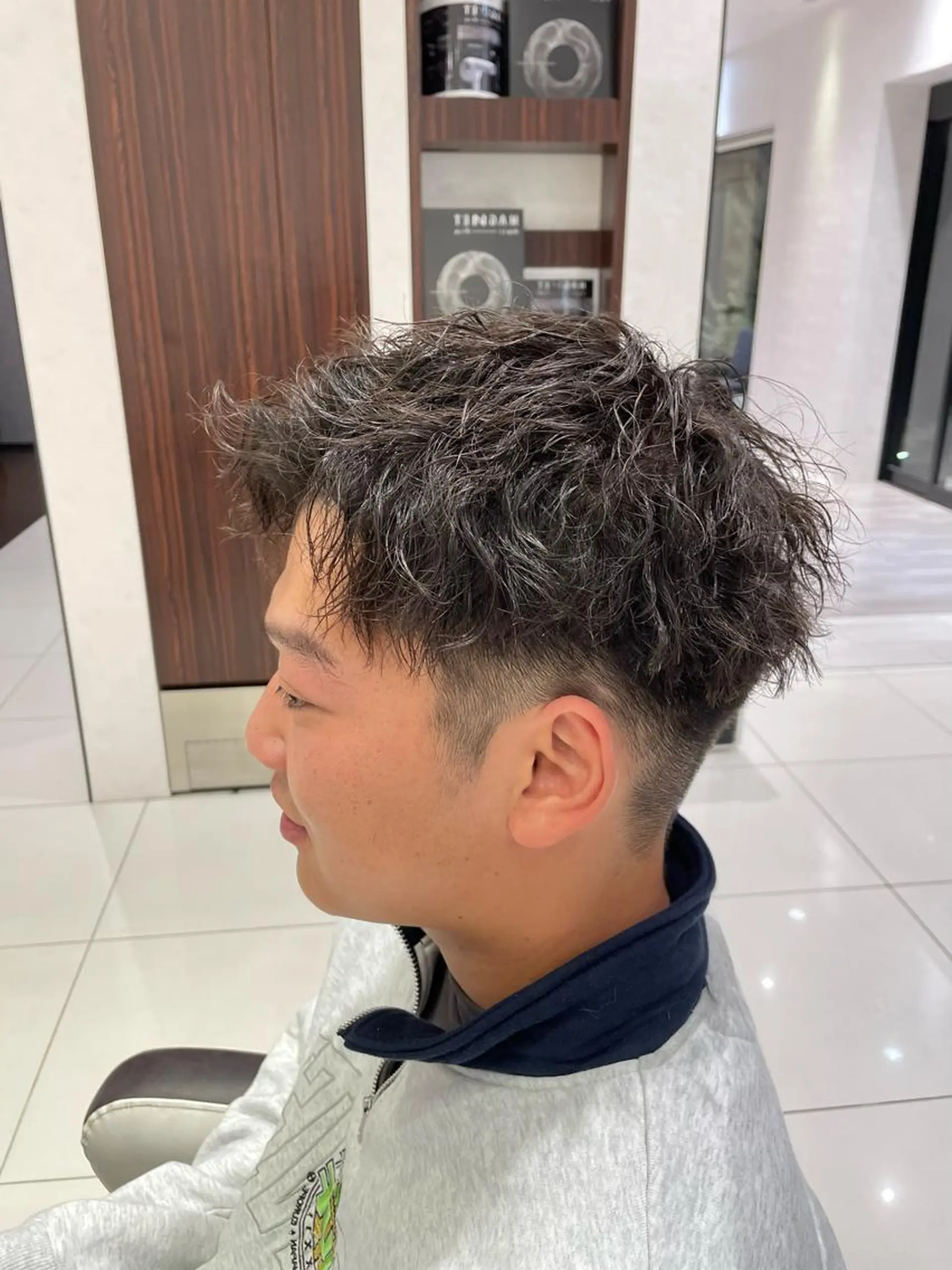 ショート パーマ メンズ 竹田 京人のヘアスタイル