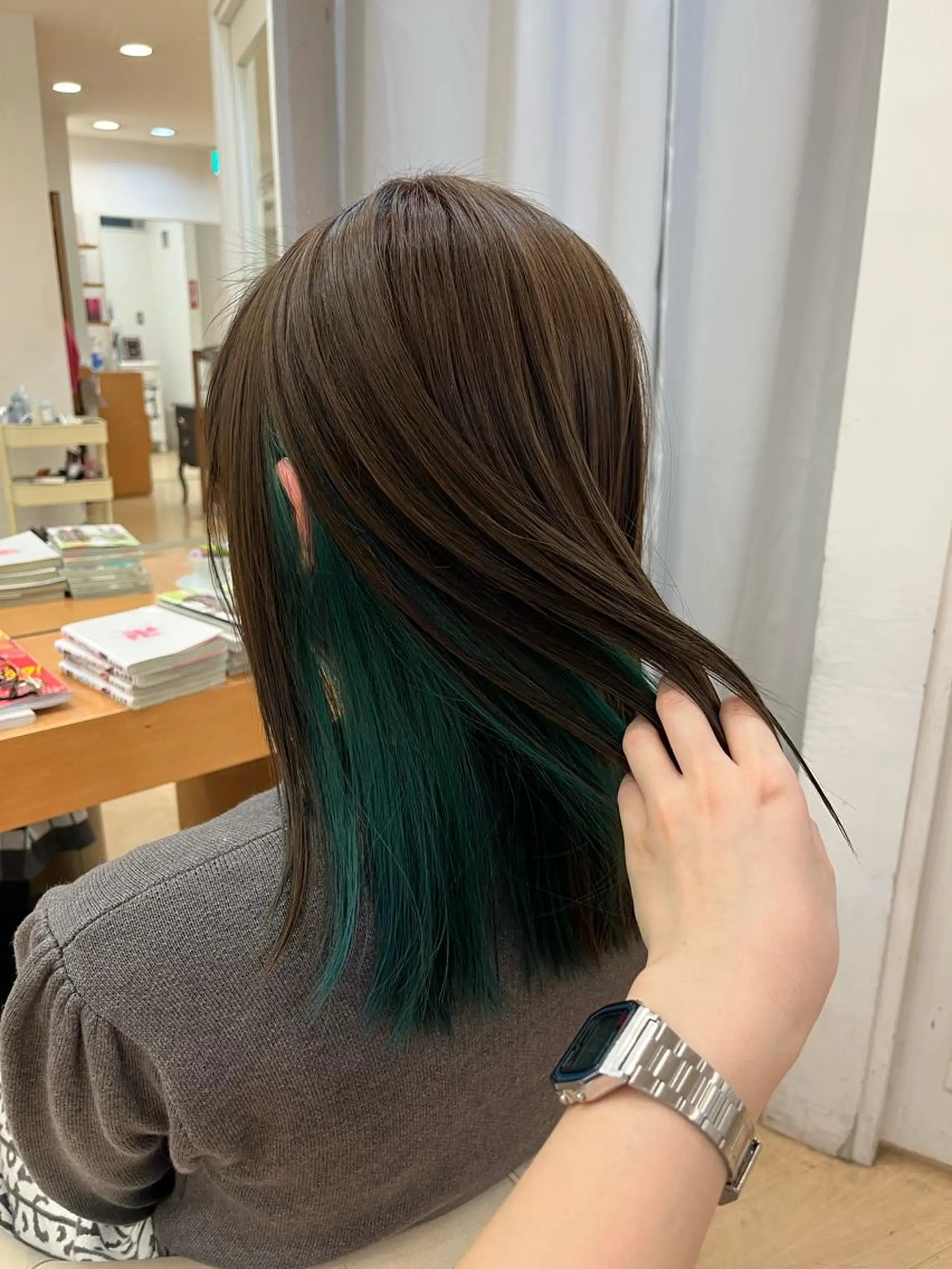 ミディアム カラー ベージュカラー オリーブベージュ 💠つたふうか/ 韓国/メンズヘア💠のヘアスタイル