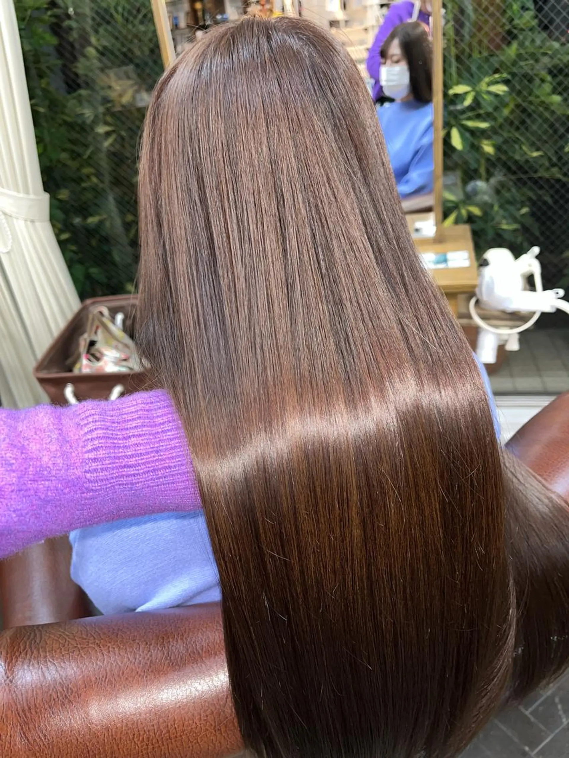 ロング カラー 髪質改善 トリートメント ヘアカラー トリートメント モモカ/ハイトーン /バレイヤージュのヘアスタイル