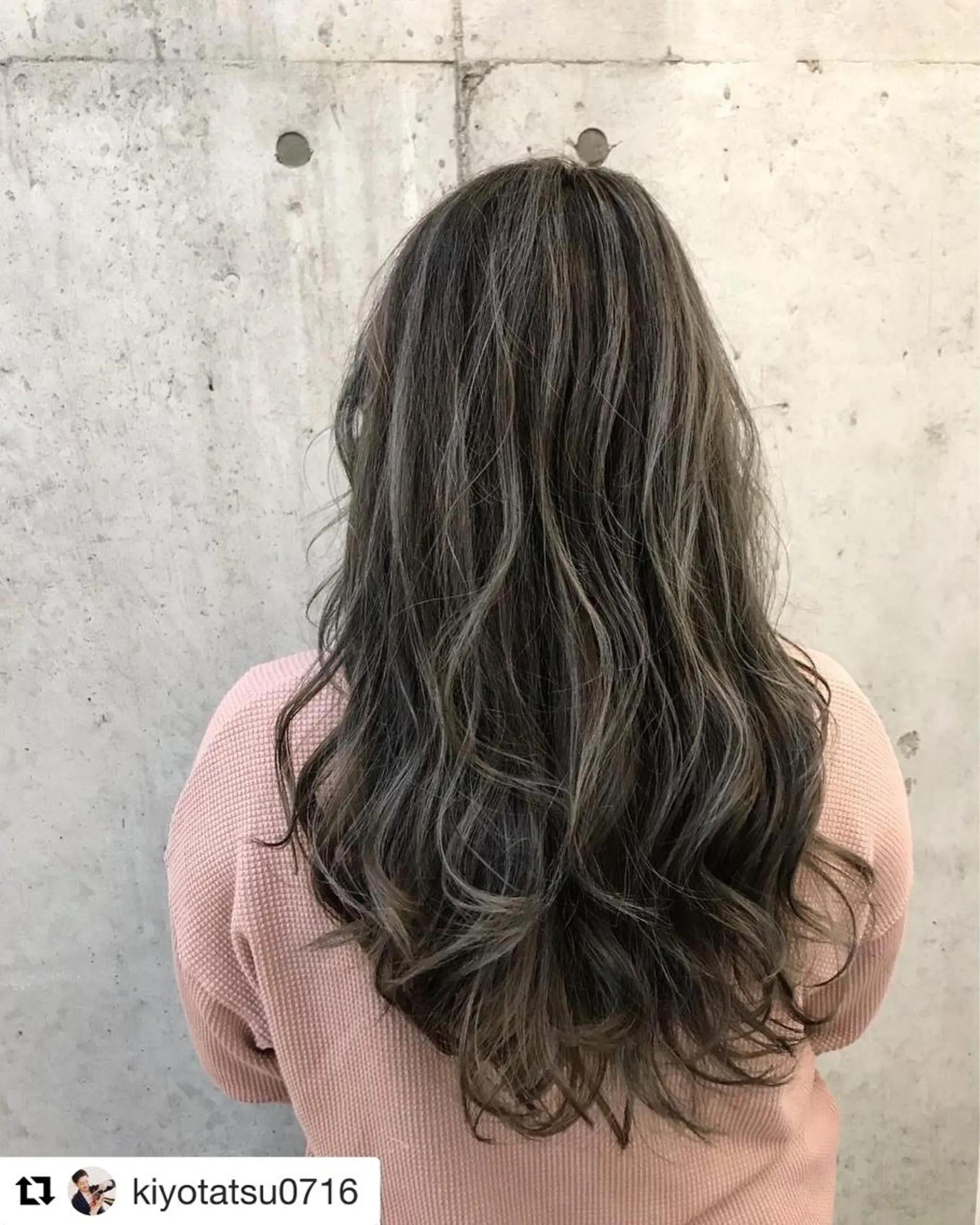 ロング カラー ハイライトカラー ハイライト カット ヘアカラー 松本 潔樹のヘアスタイル