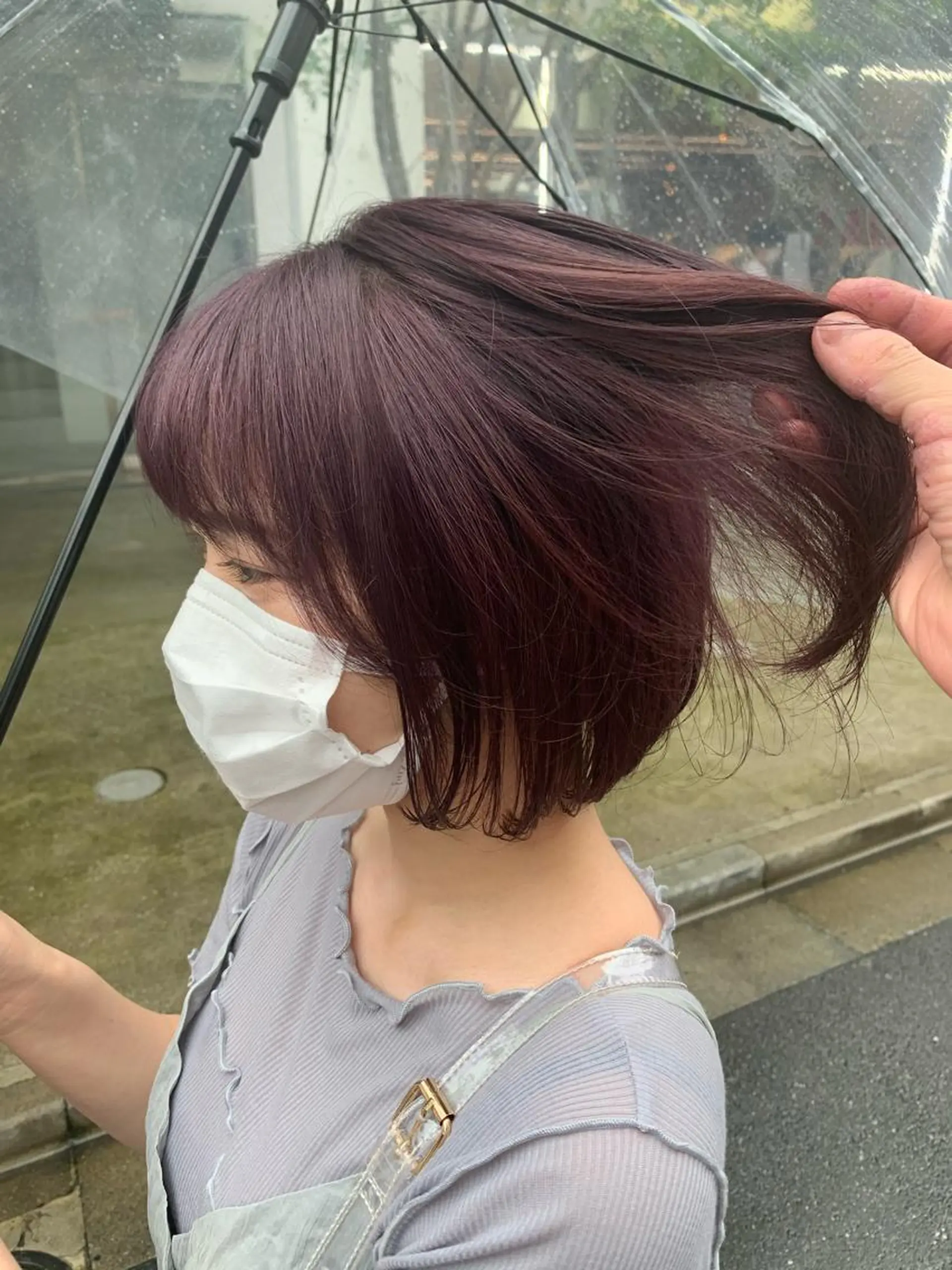 ショート カラー ヘアカラー トリートメント ハイトーンボブ 前田 表参道　グレージュのヘアスタイル