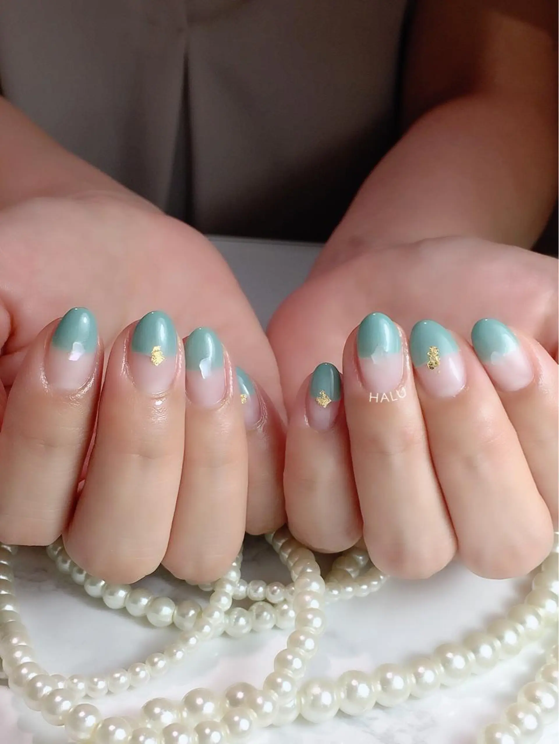 ネイル グリーン HALU ハルのネイルデザイン