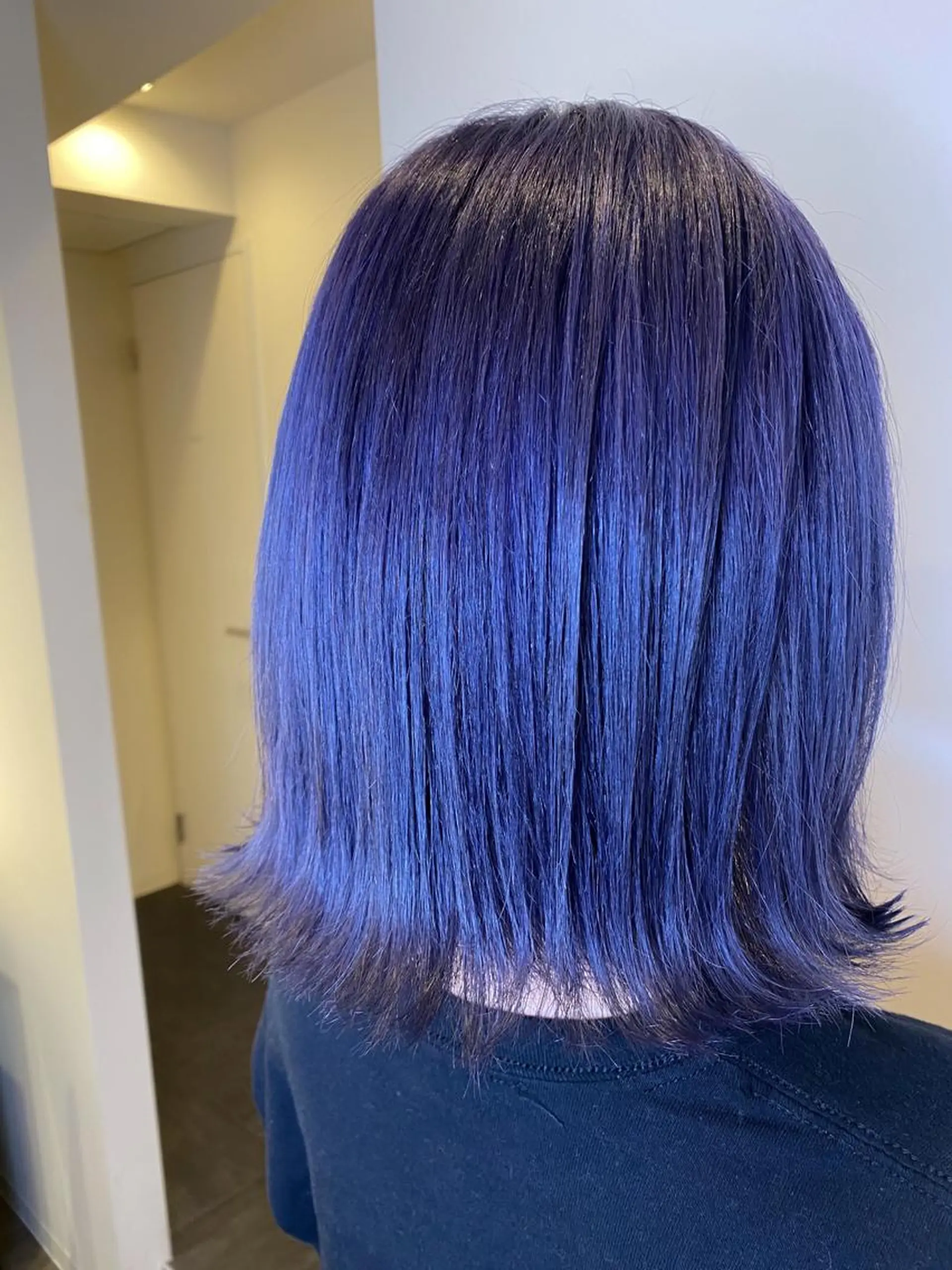 ショート カラー ブルーカラー ハイライト/ブリーチ バレイヤージュ関佳祐のヘアスタイル