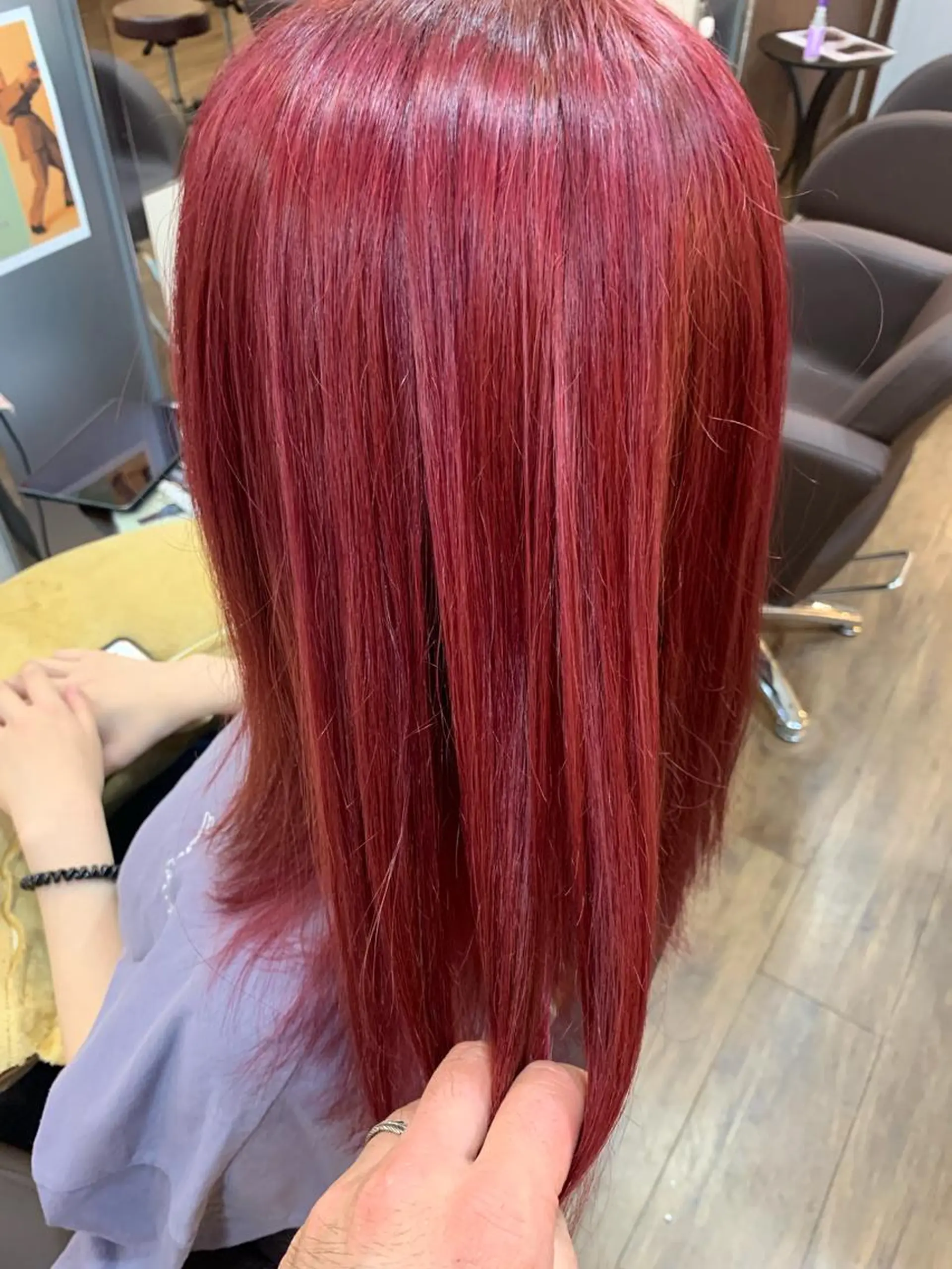 カラー ピンクカラー ヘアカラー トリートメント 溝口 和弘のヘアスタイル