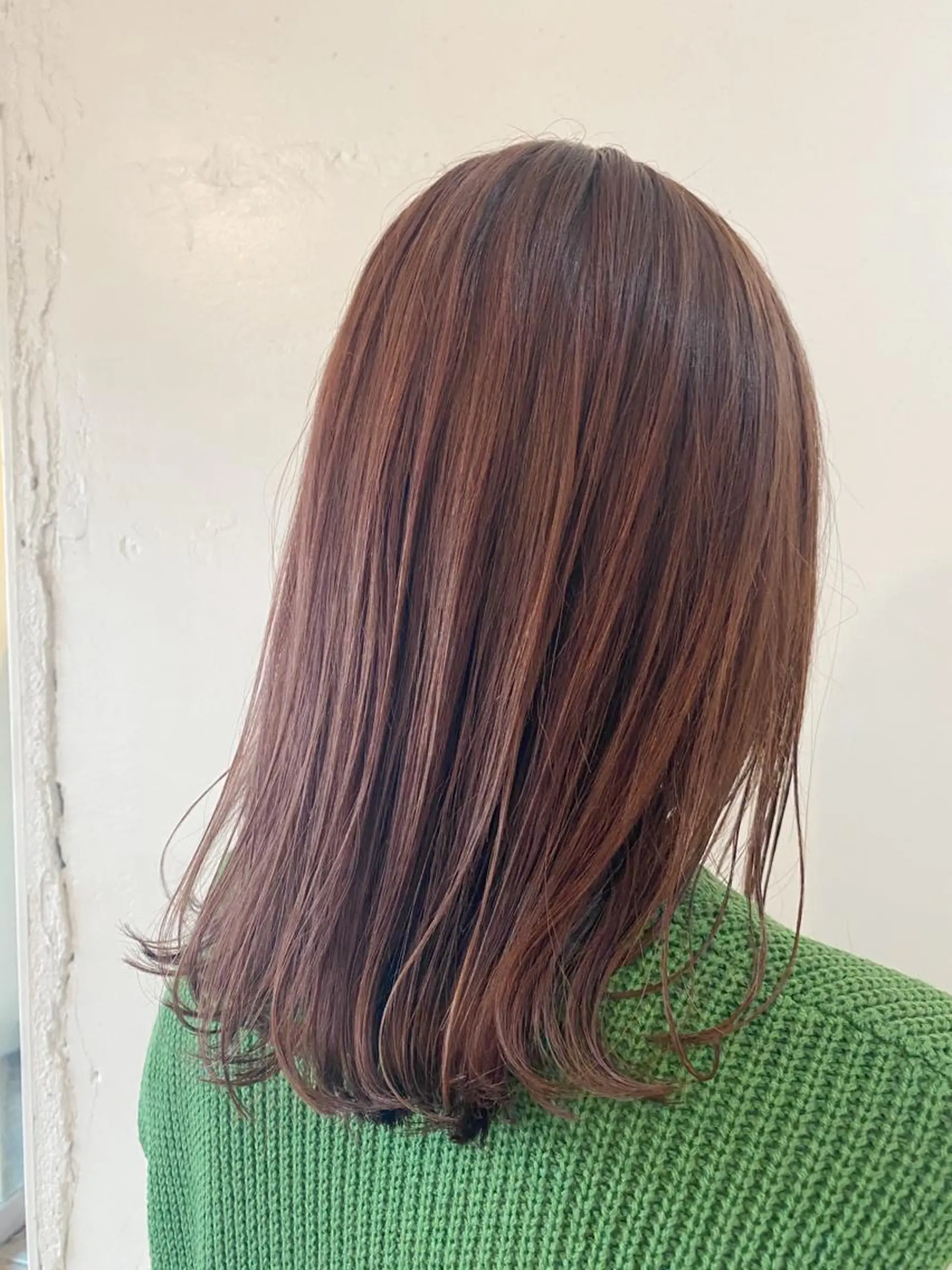 セミロング カラー ピンクカラー stylist🎨 aye牧野莉香のヘアスタイル