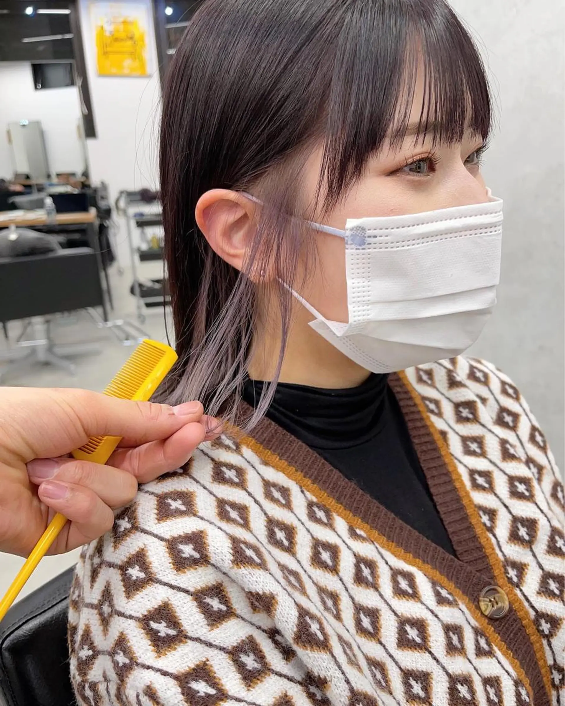 カラー ブリーチ ラベンダーカラー カット ヘアカラー トリートメント ブリーチダブルカラー 【koide】のヘアスタイル